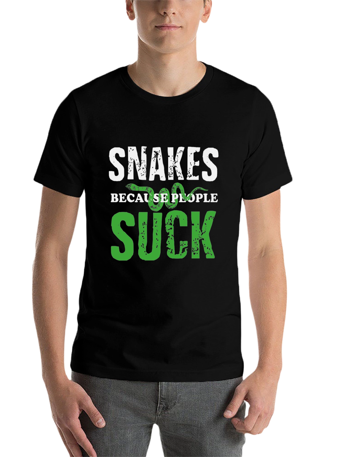 Black Snakes Because People Suck T-Shirt view 7