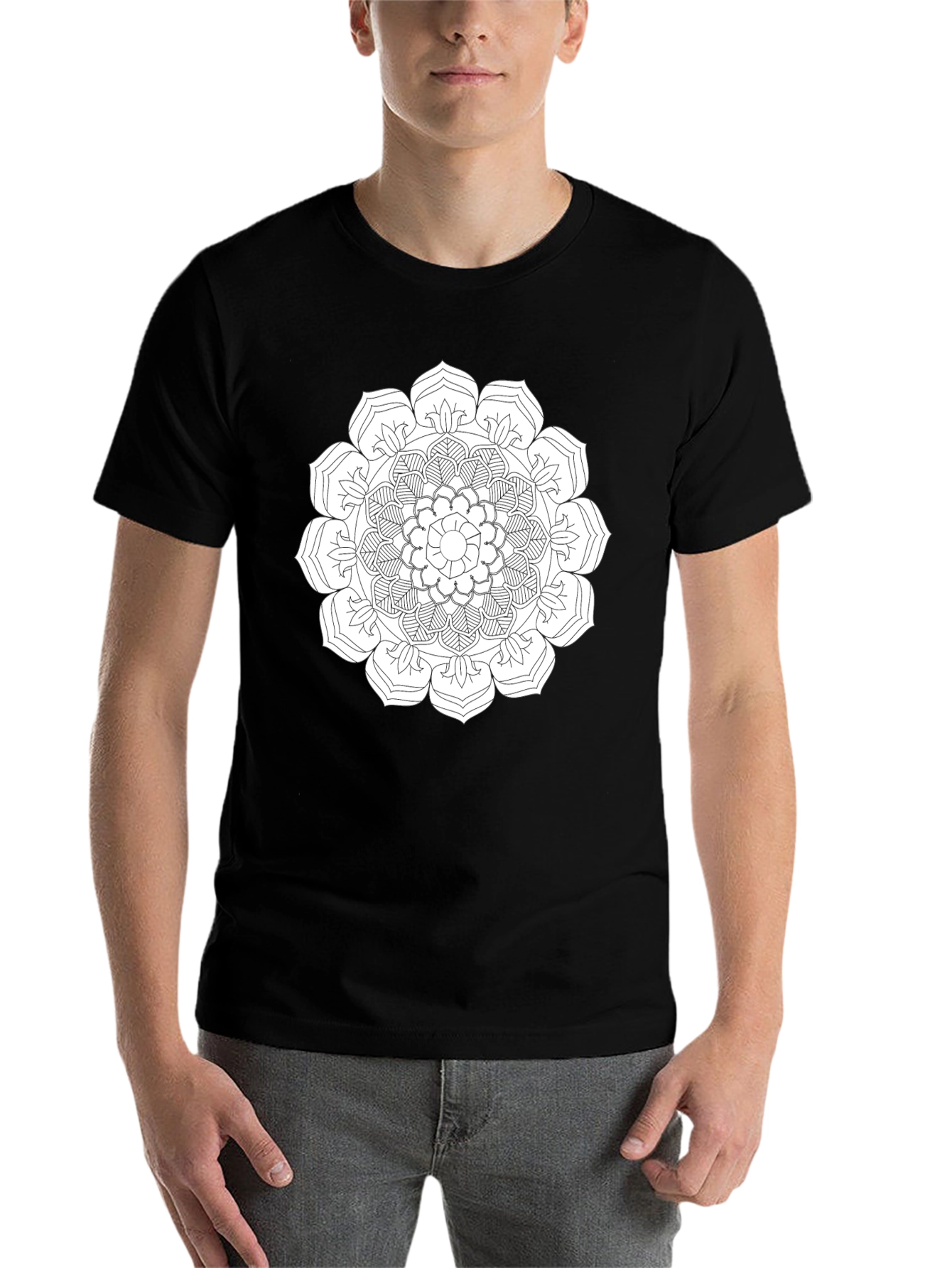 Black Mandala Graphic Tee - Stylish Comfort view 7