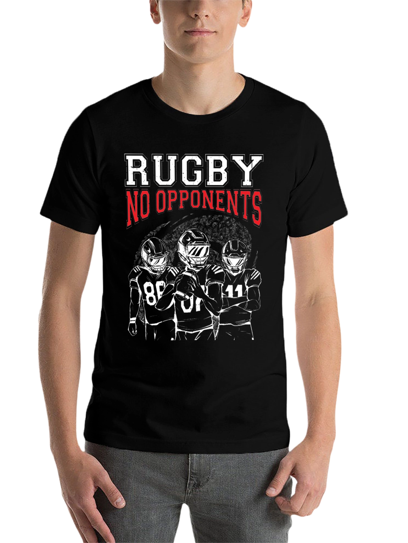 Black Rugby No Opponents Graphic Tee view 7