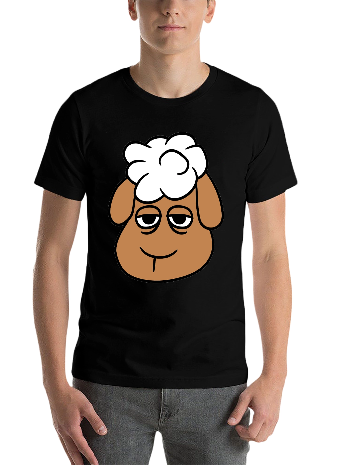 Shaun the Sheep Graphic Tee - Black Cotton Shirt - 7