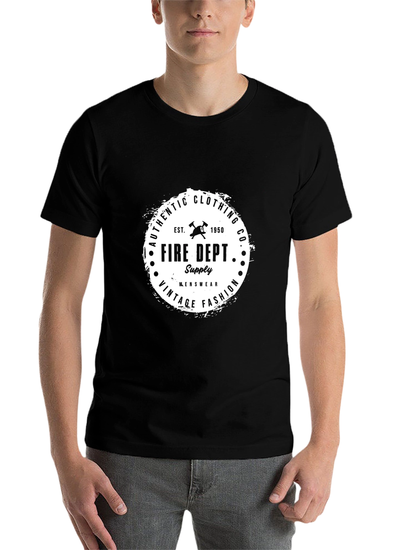 Black Fire Dept. Vintage Black T-Shirt view 7