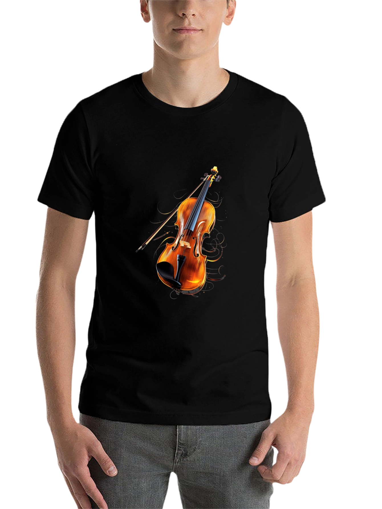 Black Violin Graphic Black T-Shirt view 7