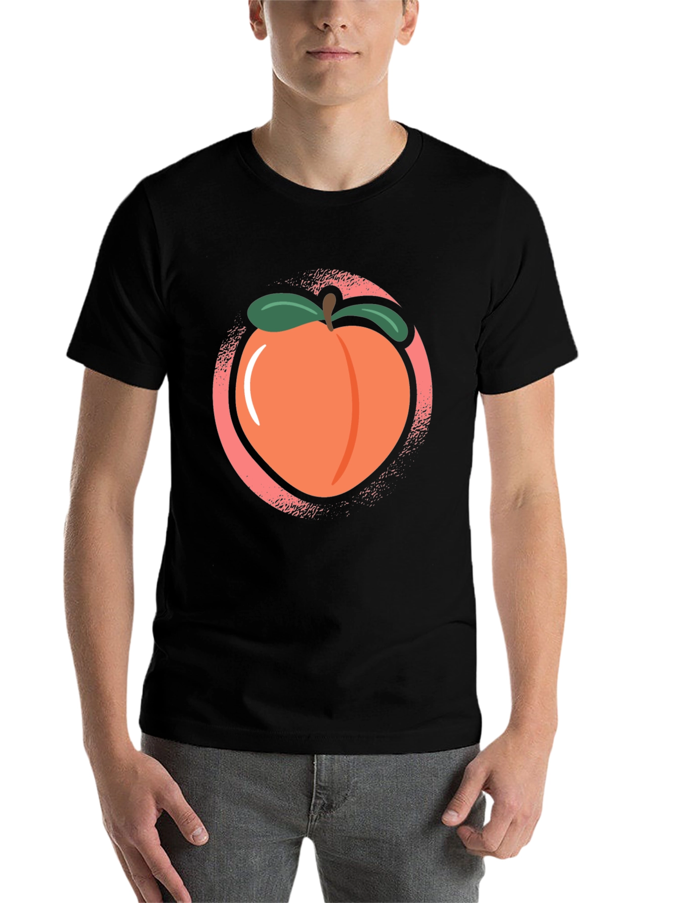 Black Peach Graphic Black Tee view 7