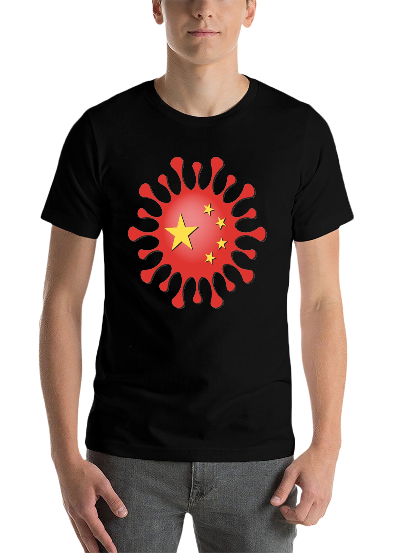 Black China Virus Graphic T-Shirt view 7