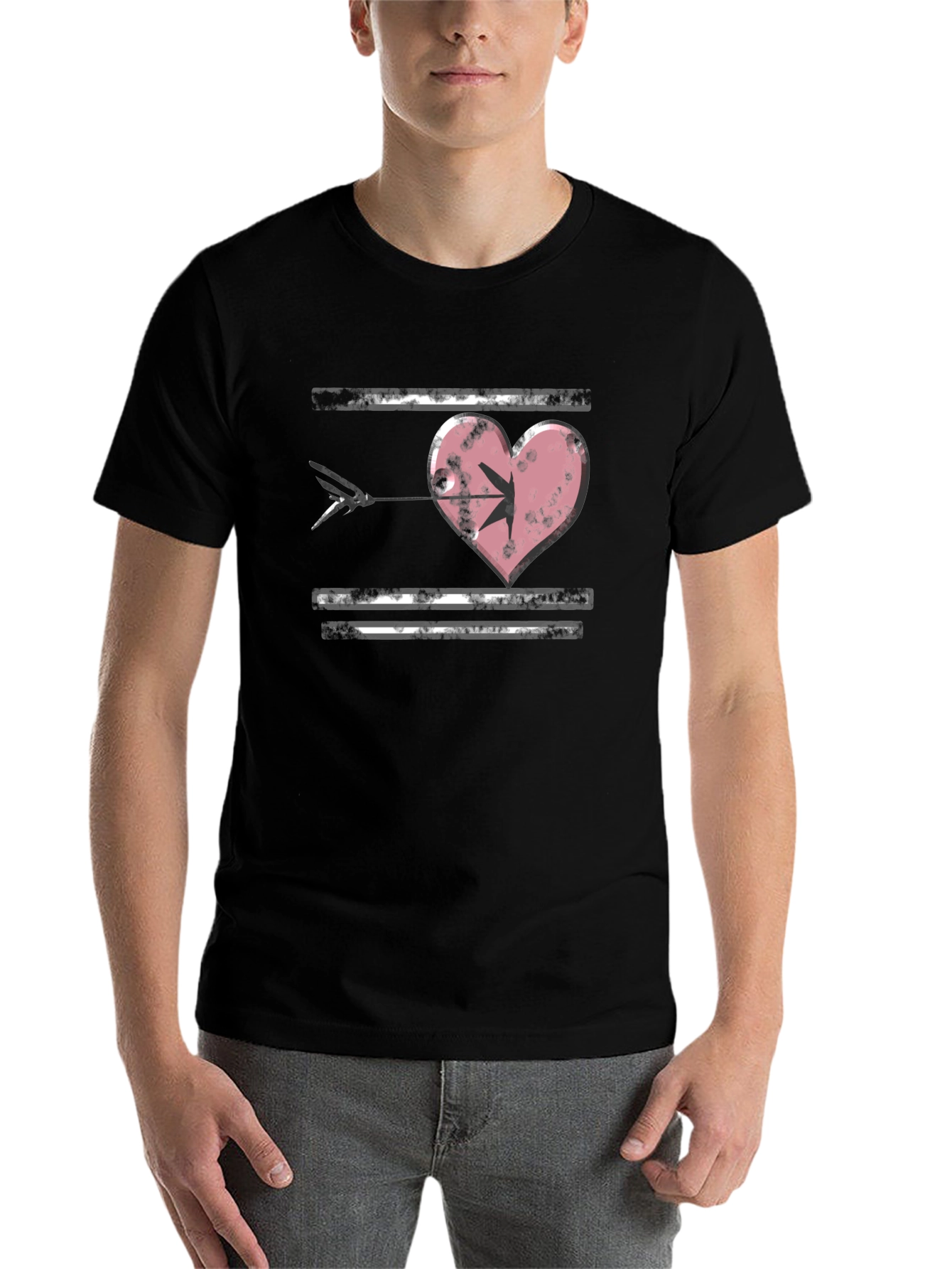 Black Heart Arrow T-Shirt - Grunge Style view 7