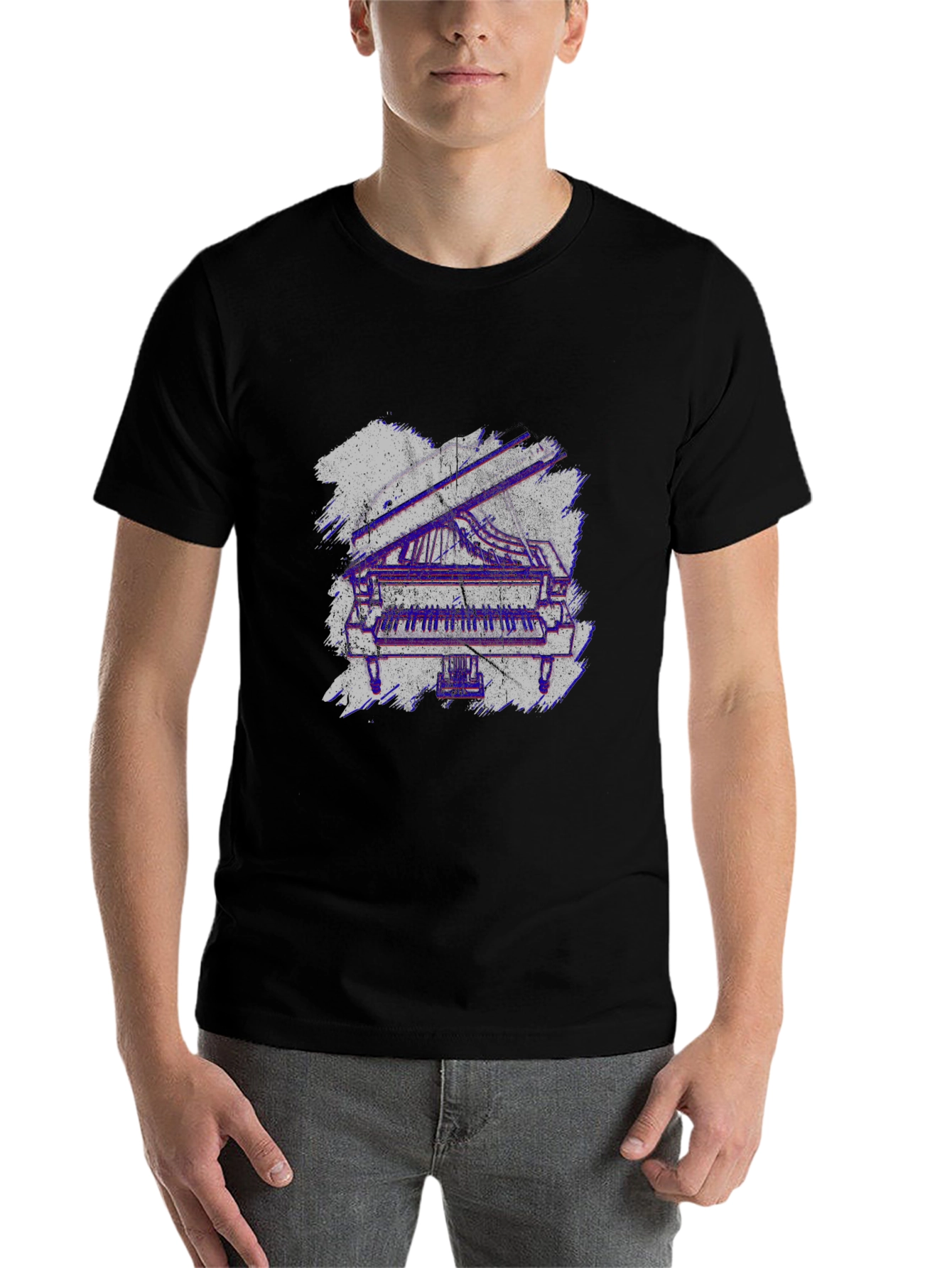 Black Piano T-Shirt - Cool Music Lover Graphic Tee view 7
