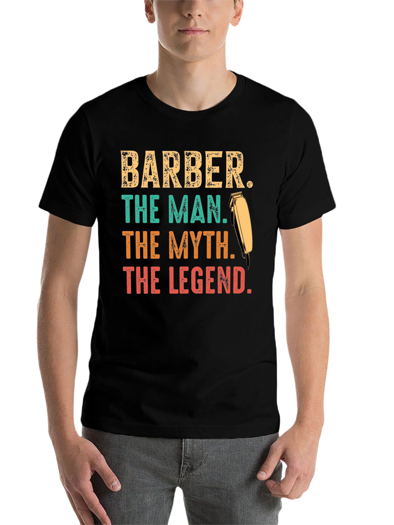 Black Barber The Man The Myth The Legend T-Shirt view 7
