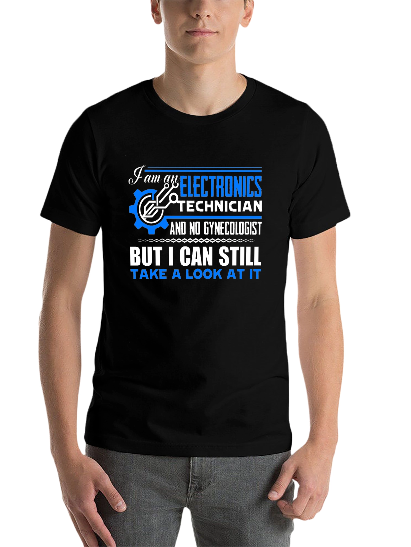 Black Electronics Technician T-Shirt view 7