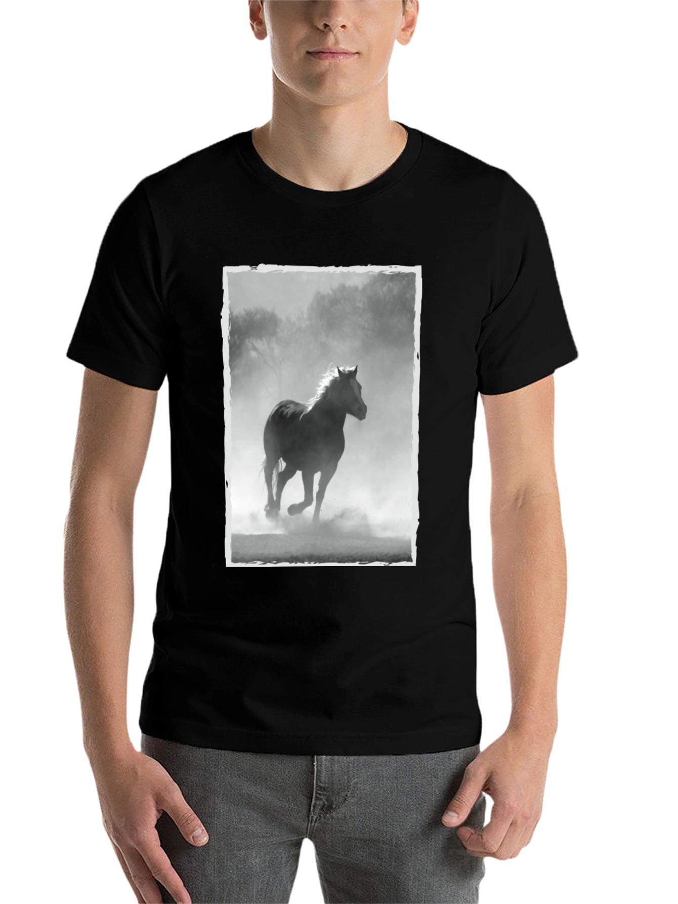 Black Black Horse T-Shirt - Equestrian Style view 7