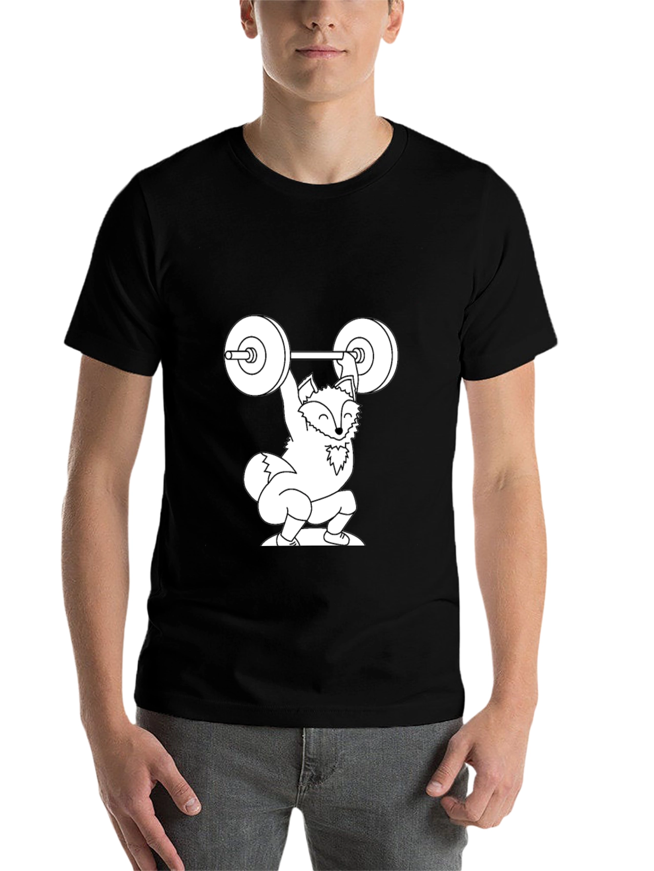 Black Fox Weightlifting Graphic Tee - Black view 7