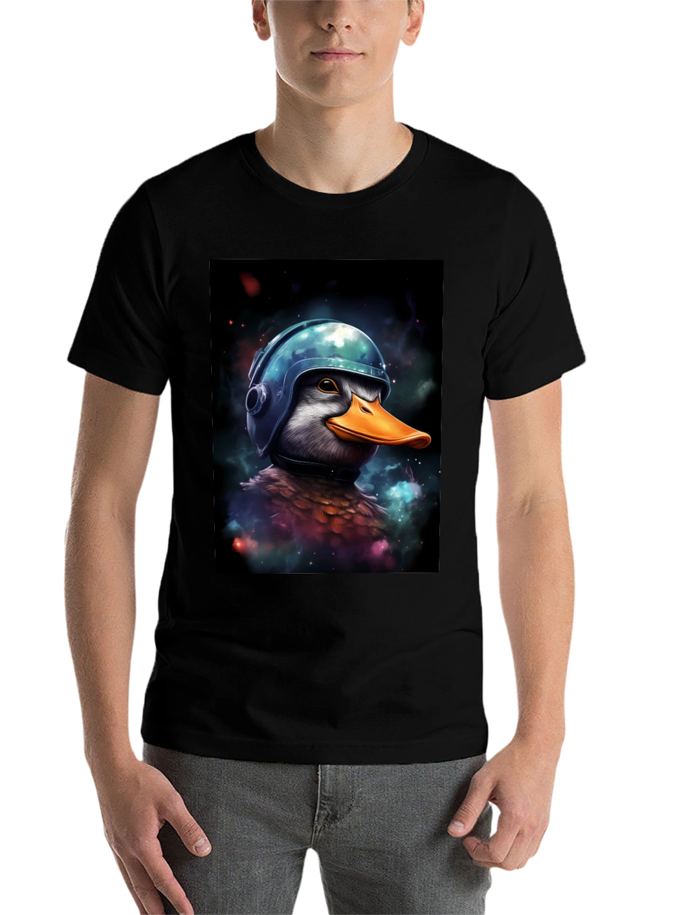Black Duck in Helmet Graphic Tee view 7