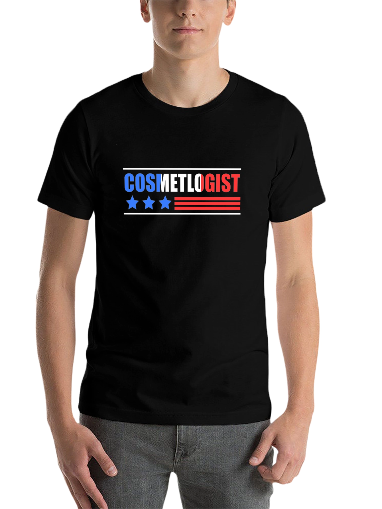 Black Cosmetologist Patriotic T-Shirt view 7