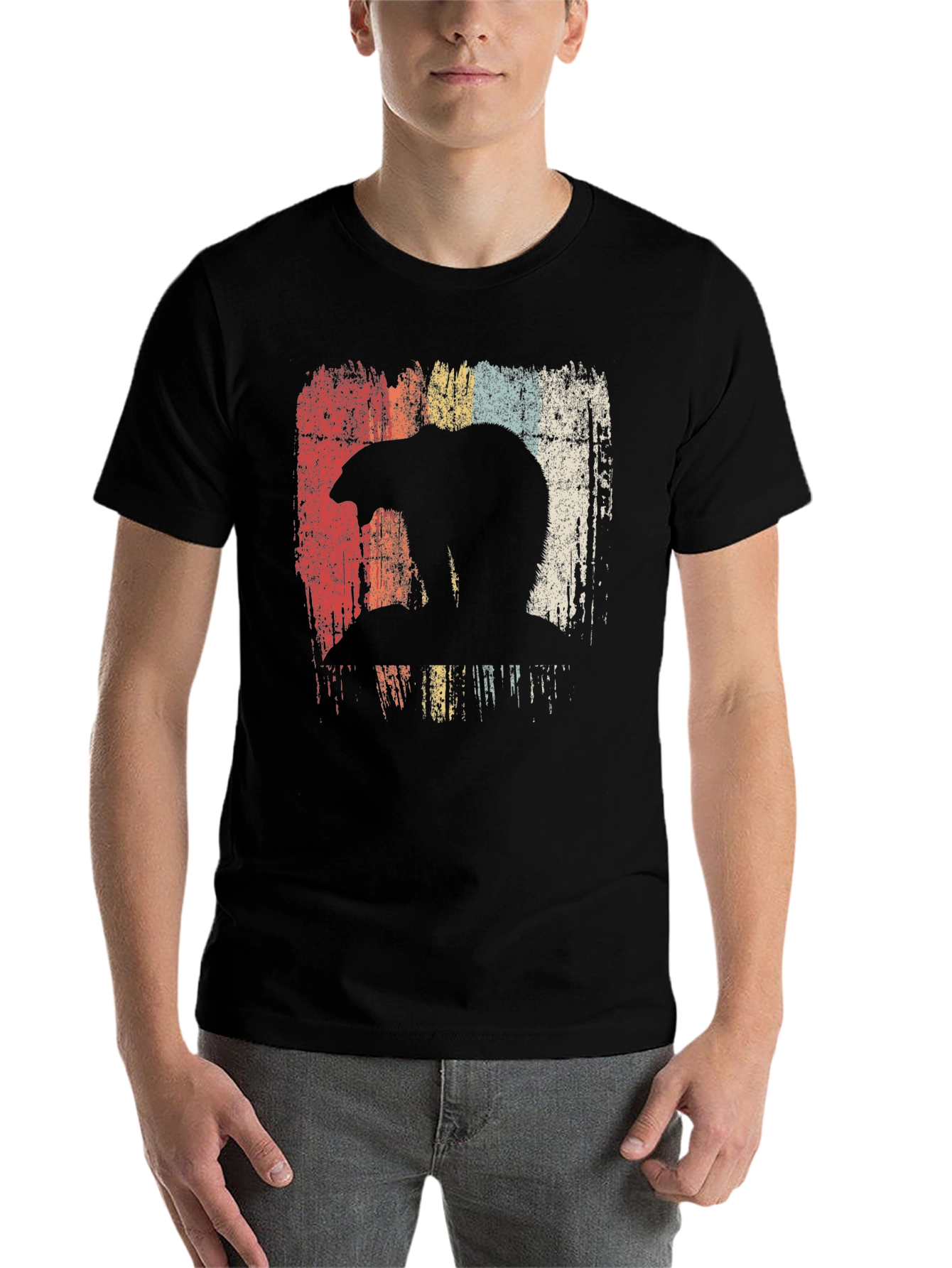 Black Retro Bear Graphic T-Shirt - Vintage Style view 7