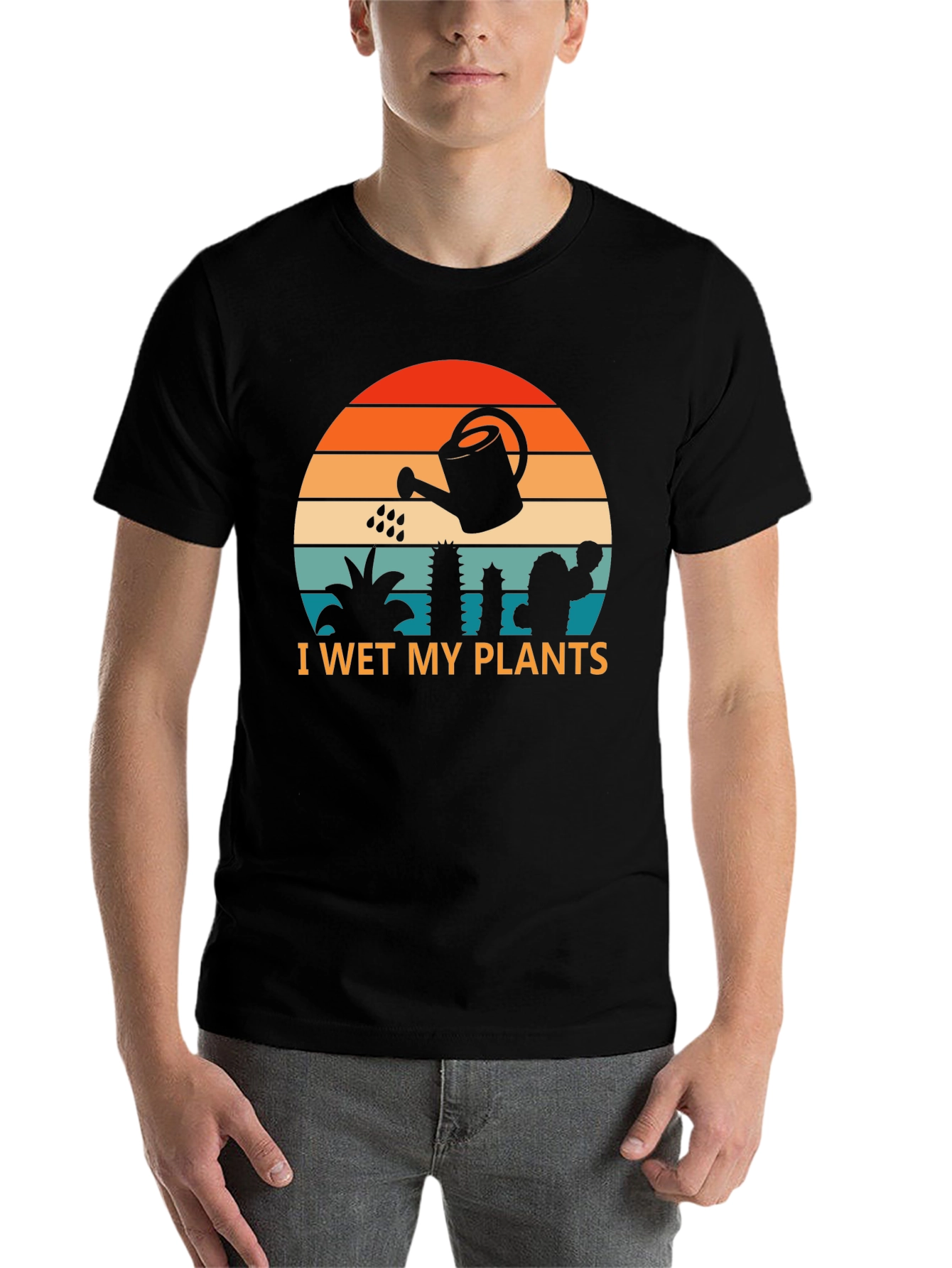 Black I Wet My Plants Graphic T-Shirt view 7