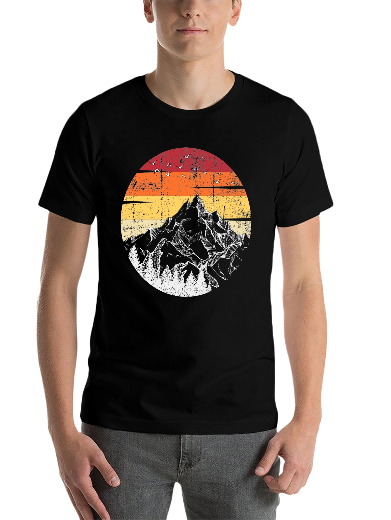 Black Retro Mountain Graphic Tee - Adventure Ready view 7