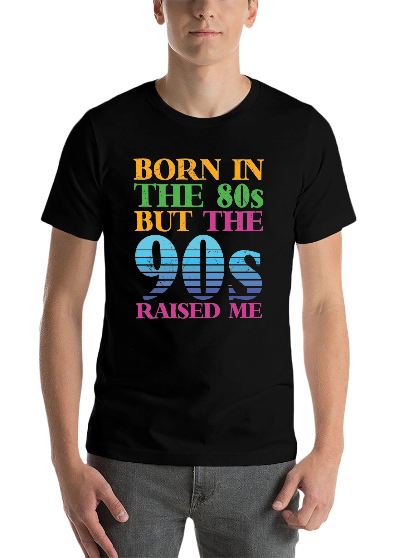 Black Born in the 80s Raised in the 90s T-Shirt view 7