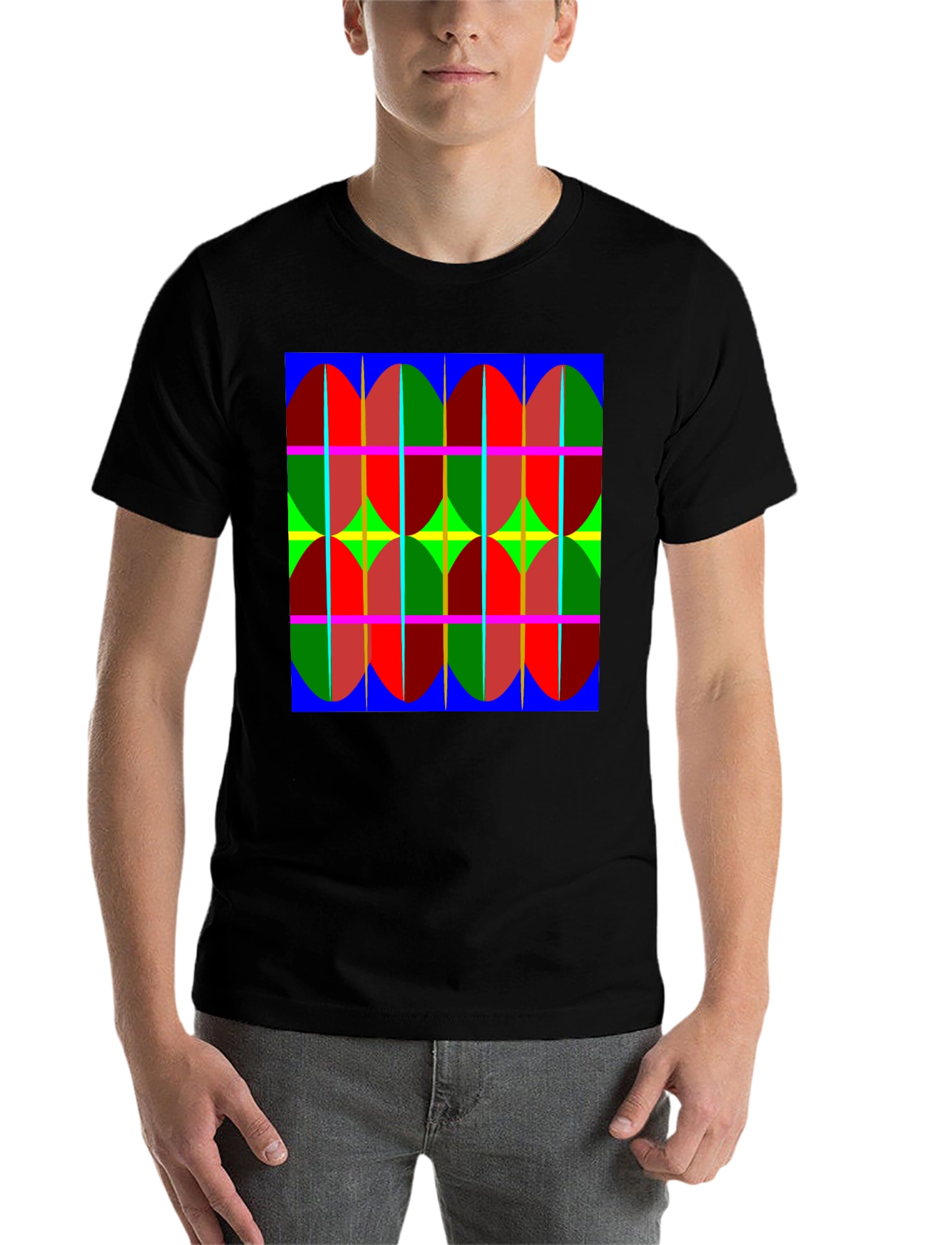 Black Abstract Pattern Tee: Bold, Modern Design T-Shirt view 7