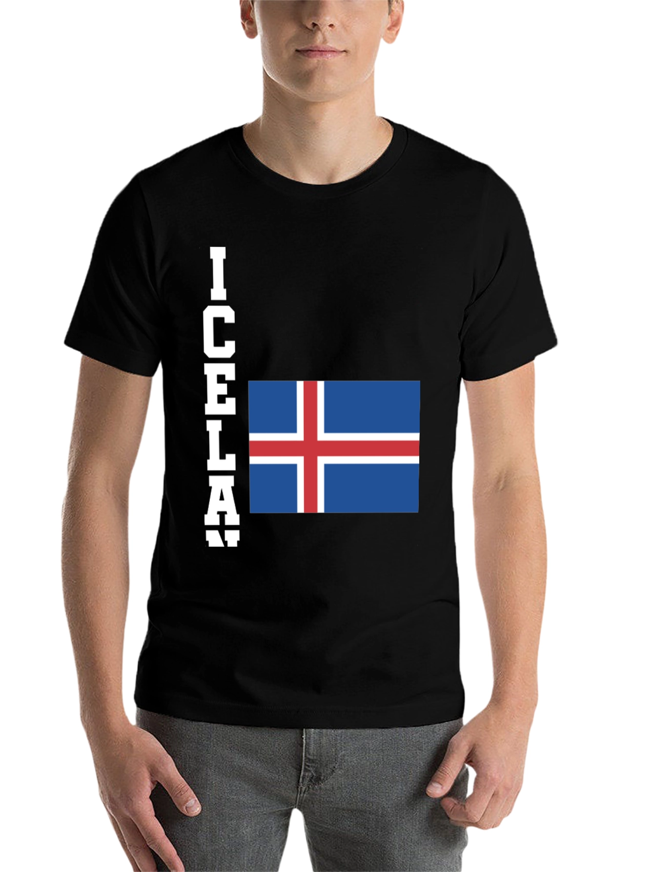 Black Iceland Flag T-Shirt - Black Graphic Tee view 7