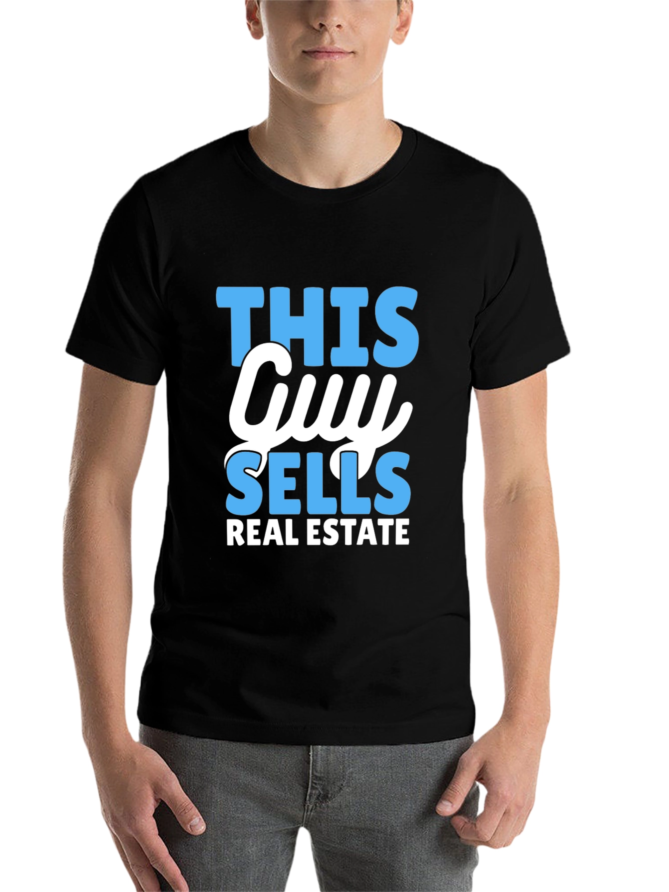 Black This Guy Sells Real Estate T-Shirt - Realtor Gift view 7