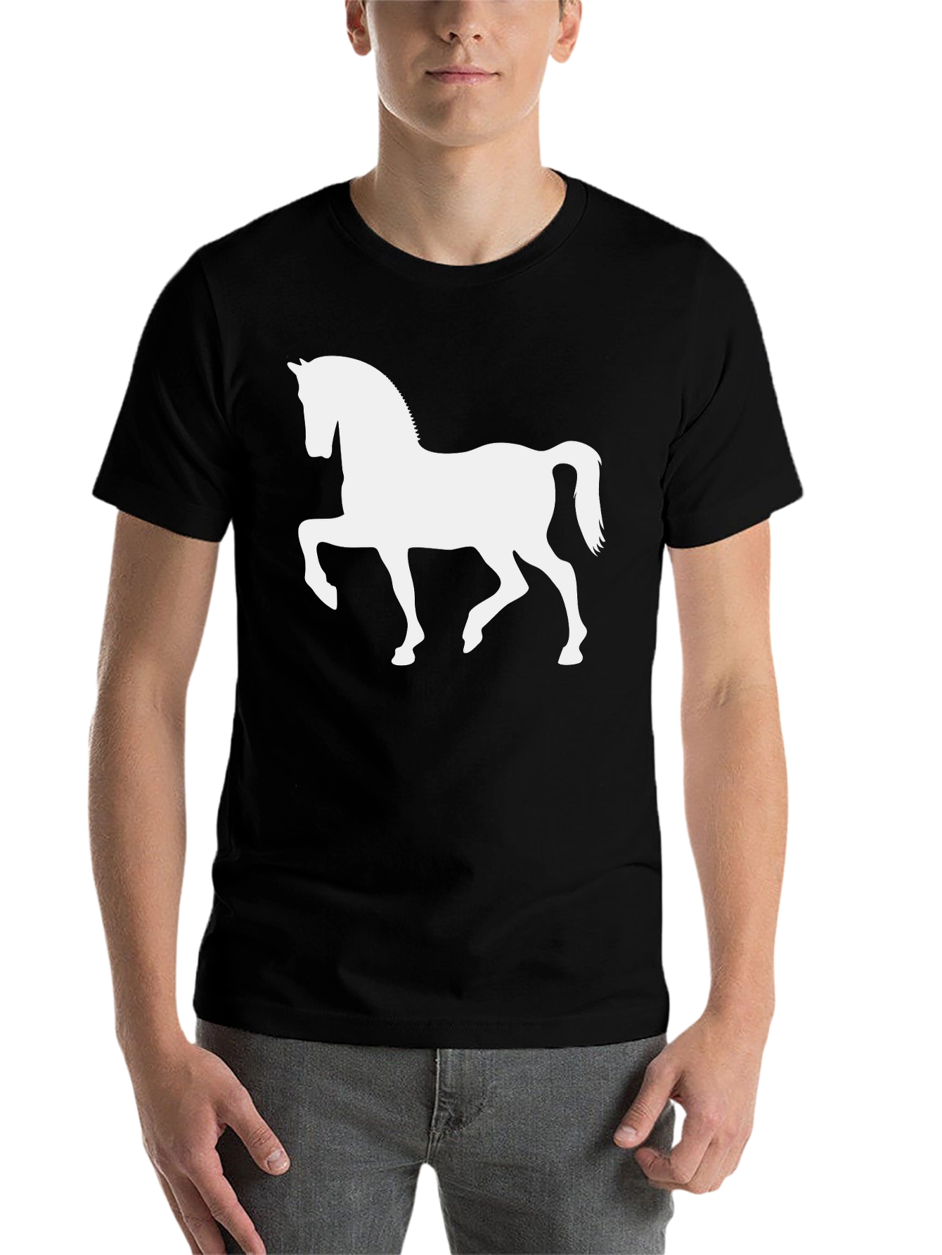Black Horse Silhouette T-Shirt - Black view 7