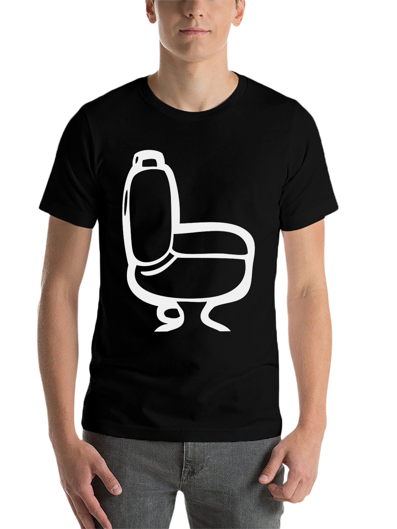 Black Toilet Graphic Tee - Funny Bathroom Humor Shirt view 7