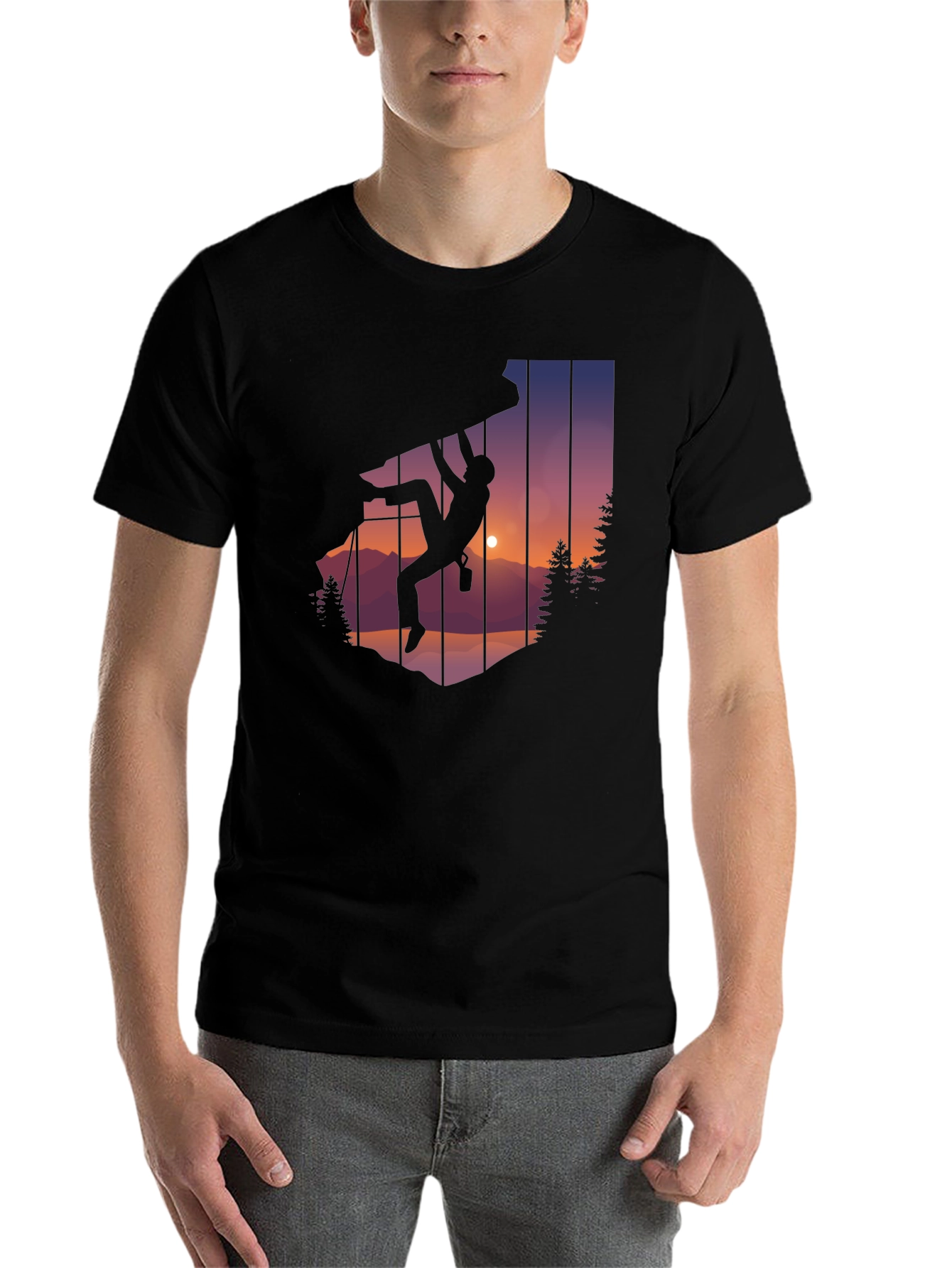 Black Climbing Silhouette Graphic Tee - Adventure T-Shirt view 7