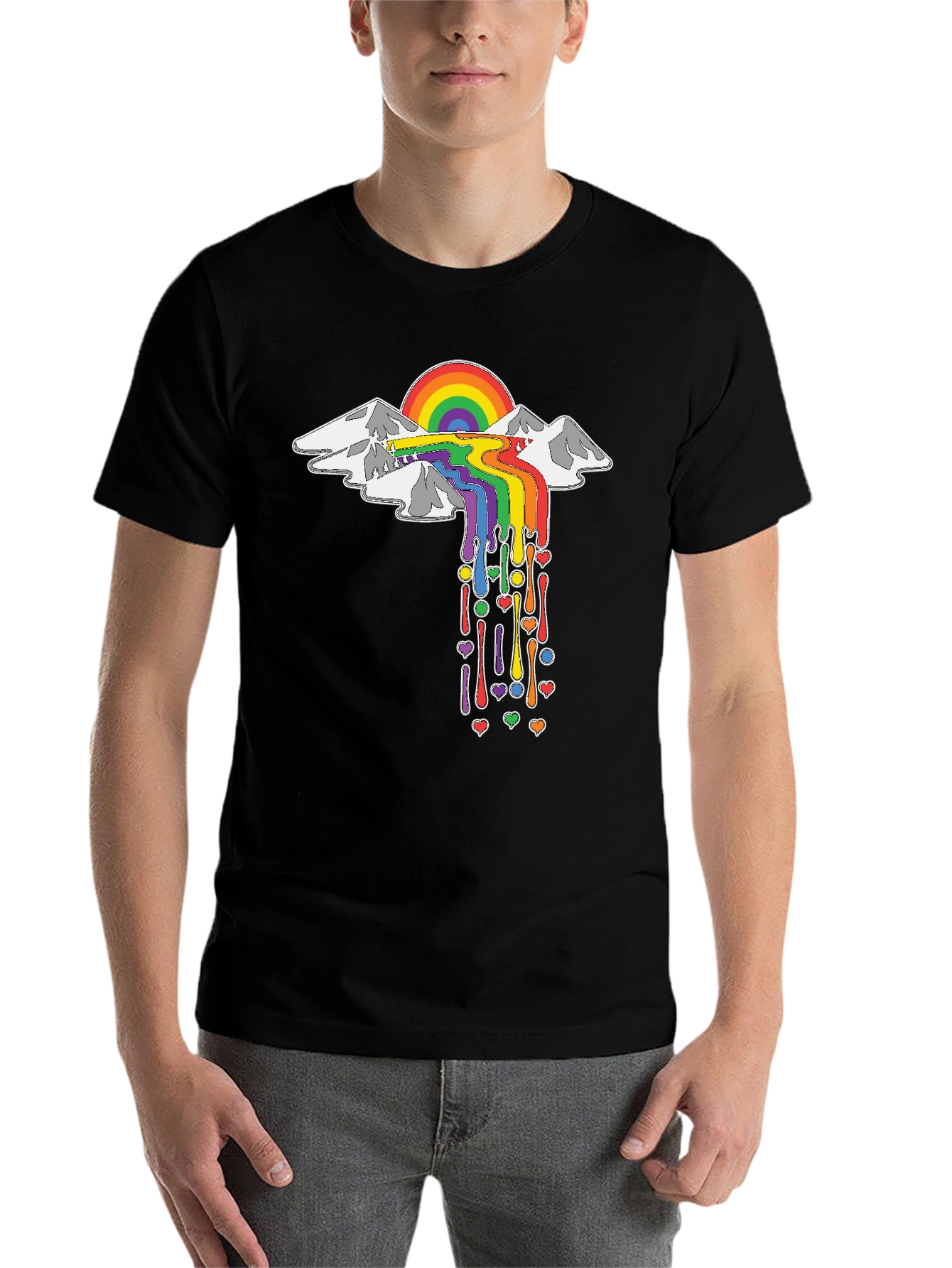 Black Rainbow Mountain T-Shirt - Express Yourself! view 7