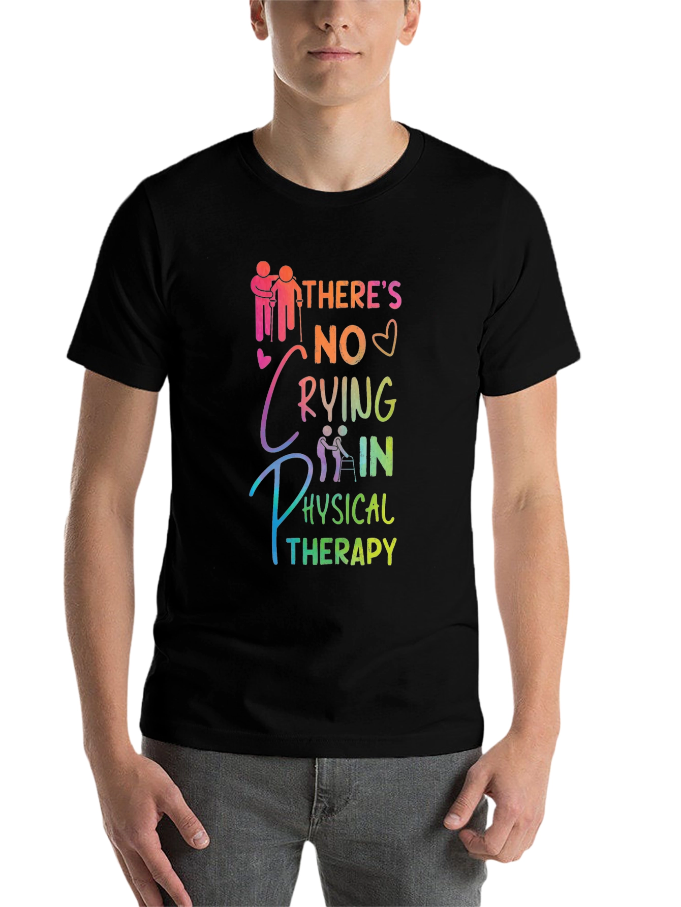 Black Physical Therapy T-Shirt - No Crying view 7