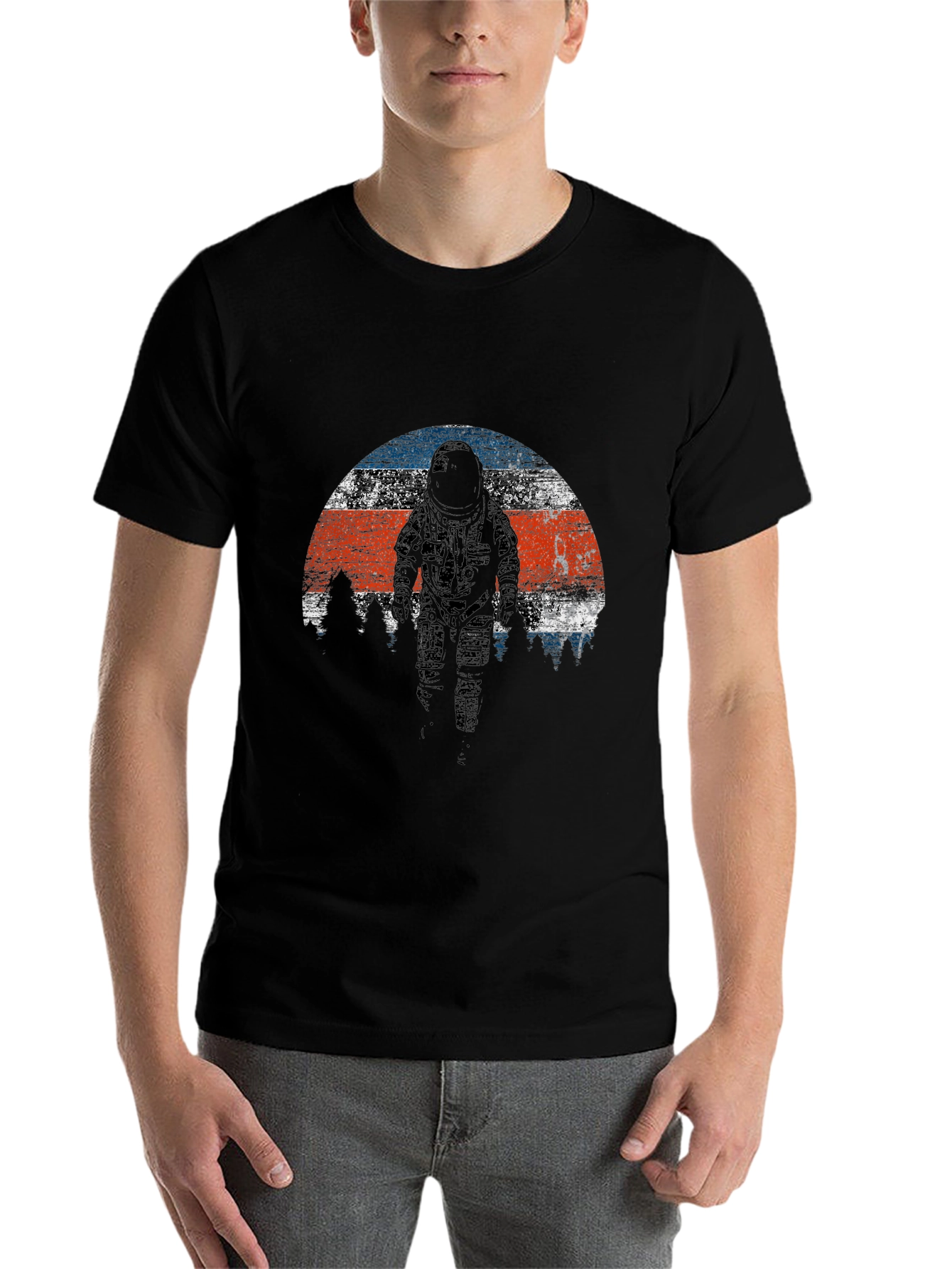 Black Astronaut T-Shirt - Retro Space Exploration Tee view 7