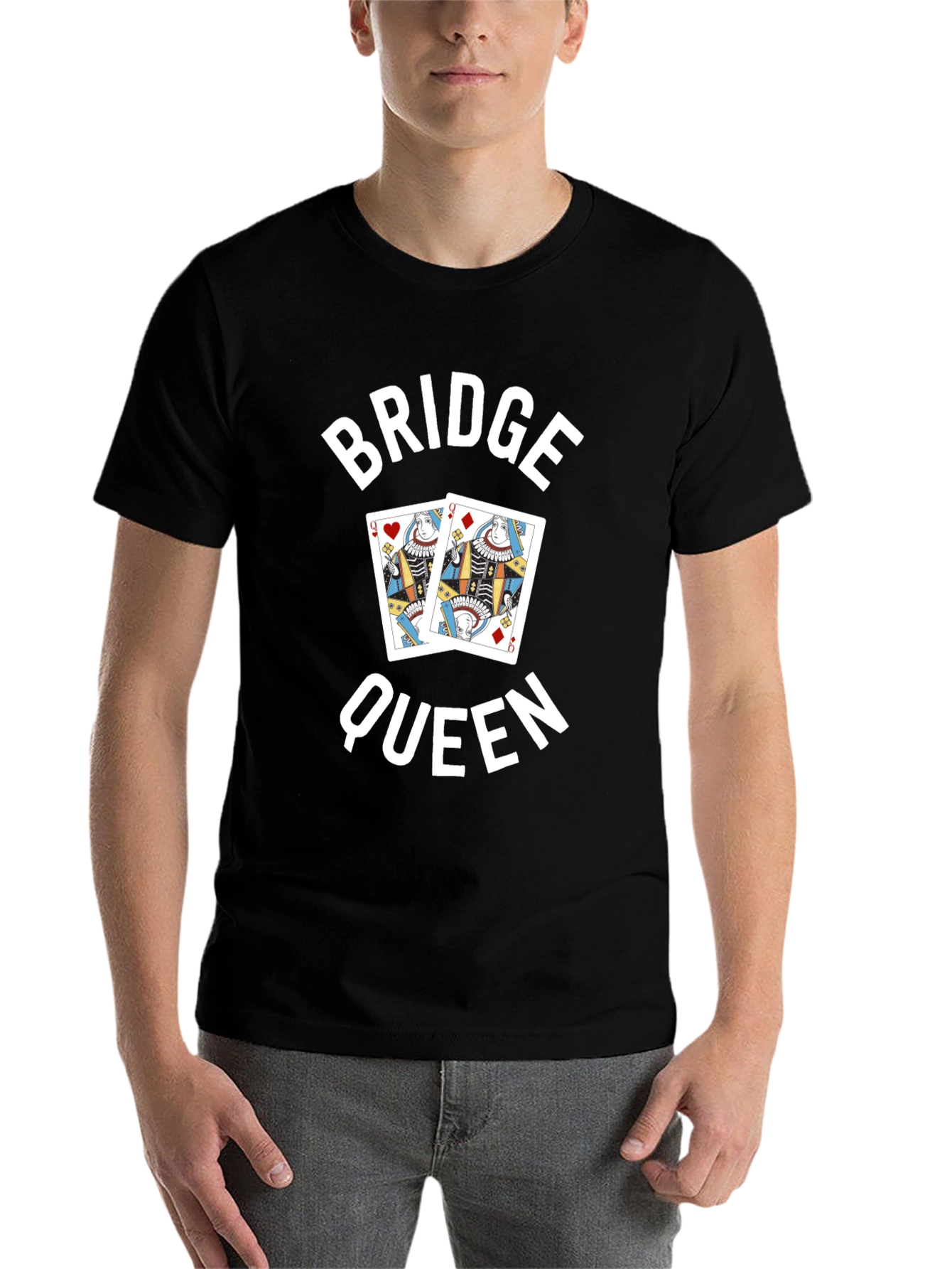 Black Bridge Queen T-Shirt - Card Game Player Tee view 7