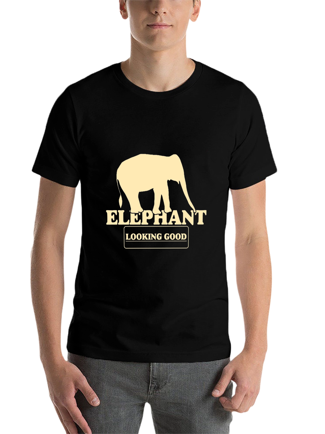 Black Elephant Looking Good Graphic Tee - Black view 7