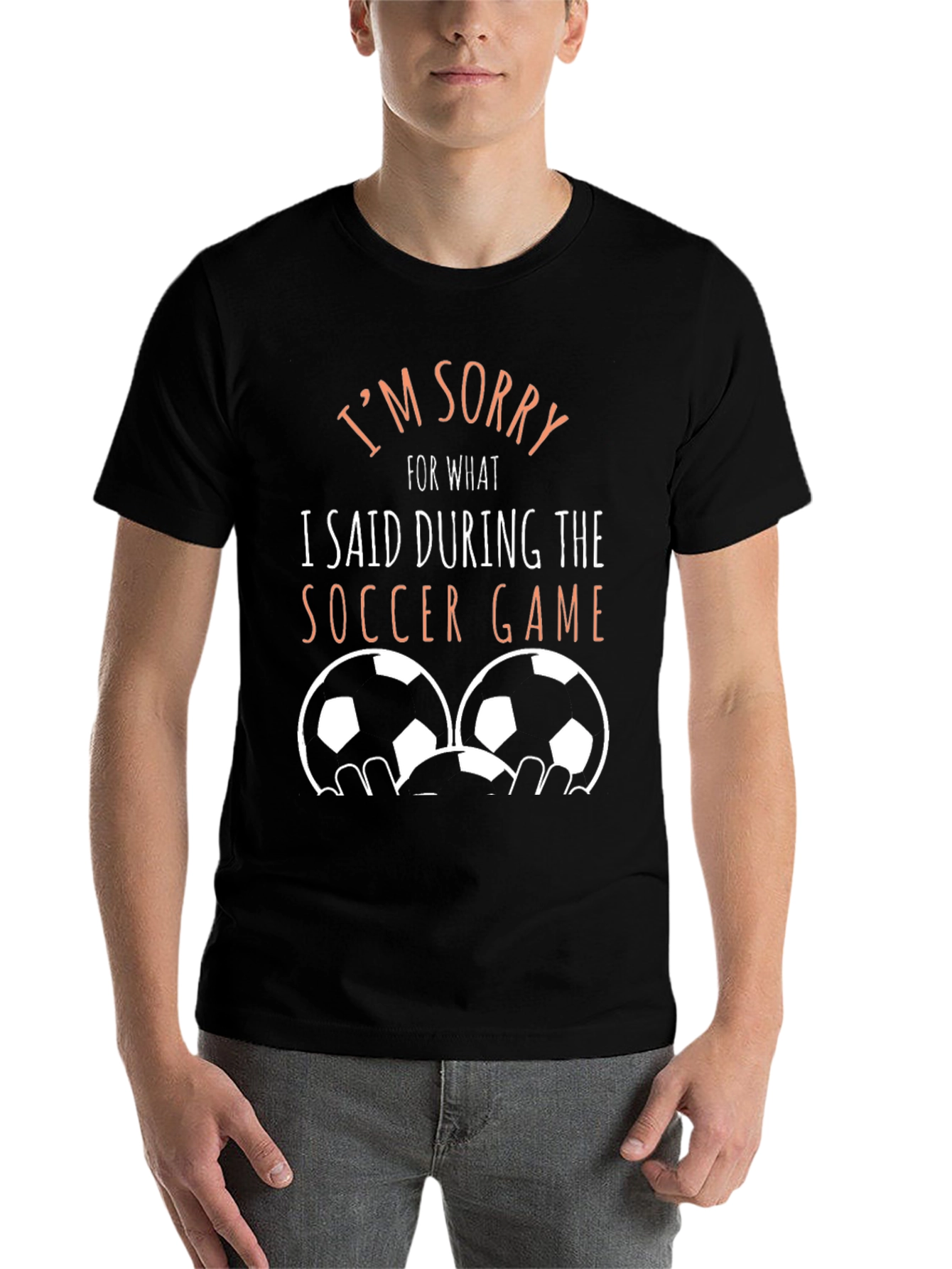 Black I'm Sorry Soccer Game Tee view 7
