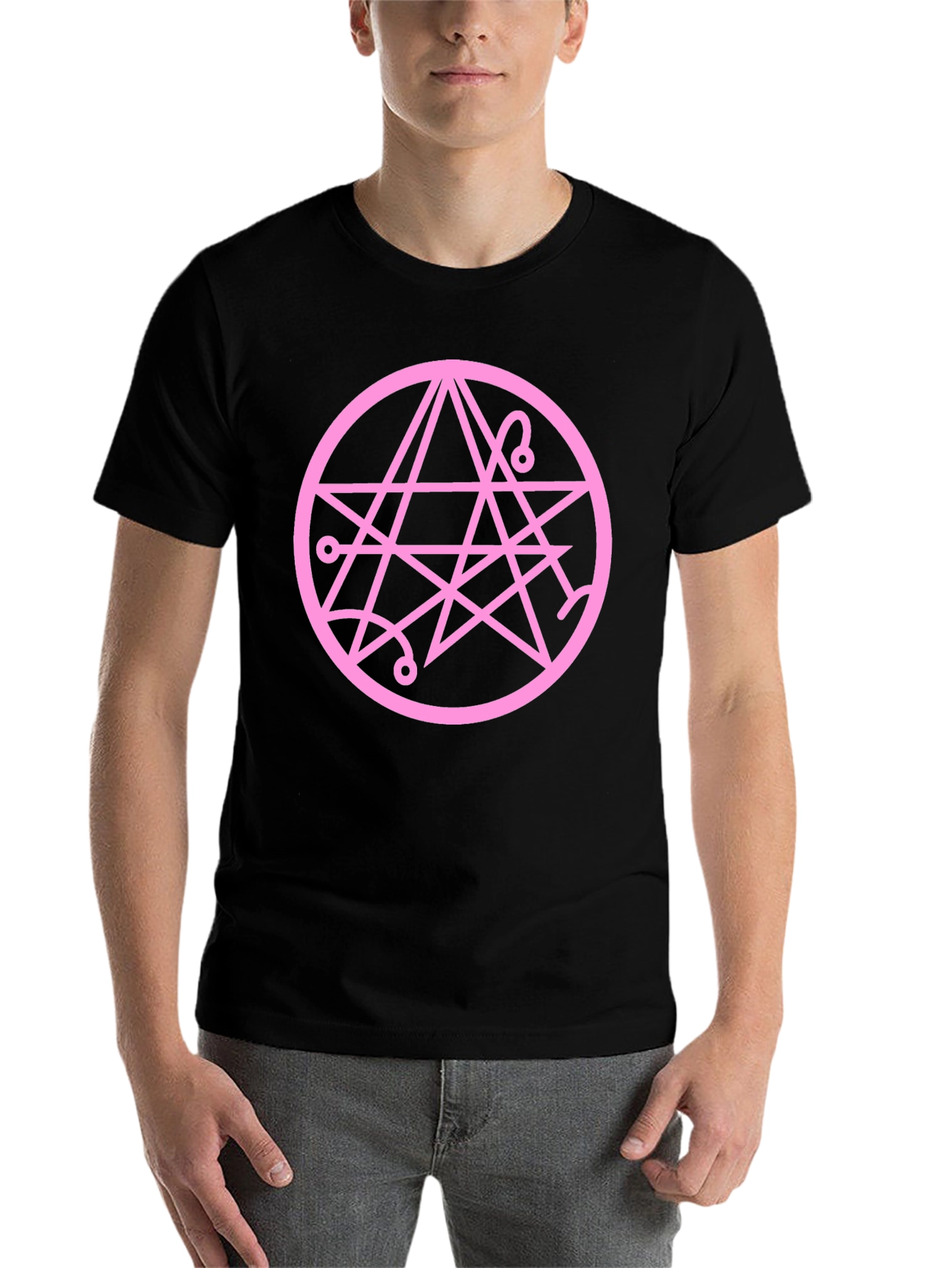 Black Occult Symbol Graphic Tee - Soft Black Cotton view 7