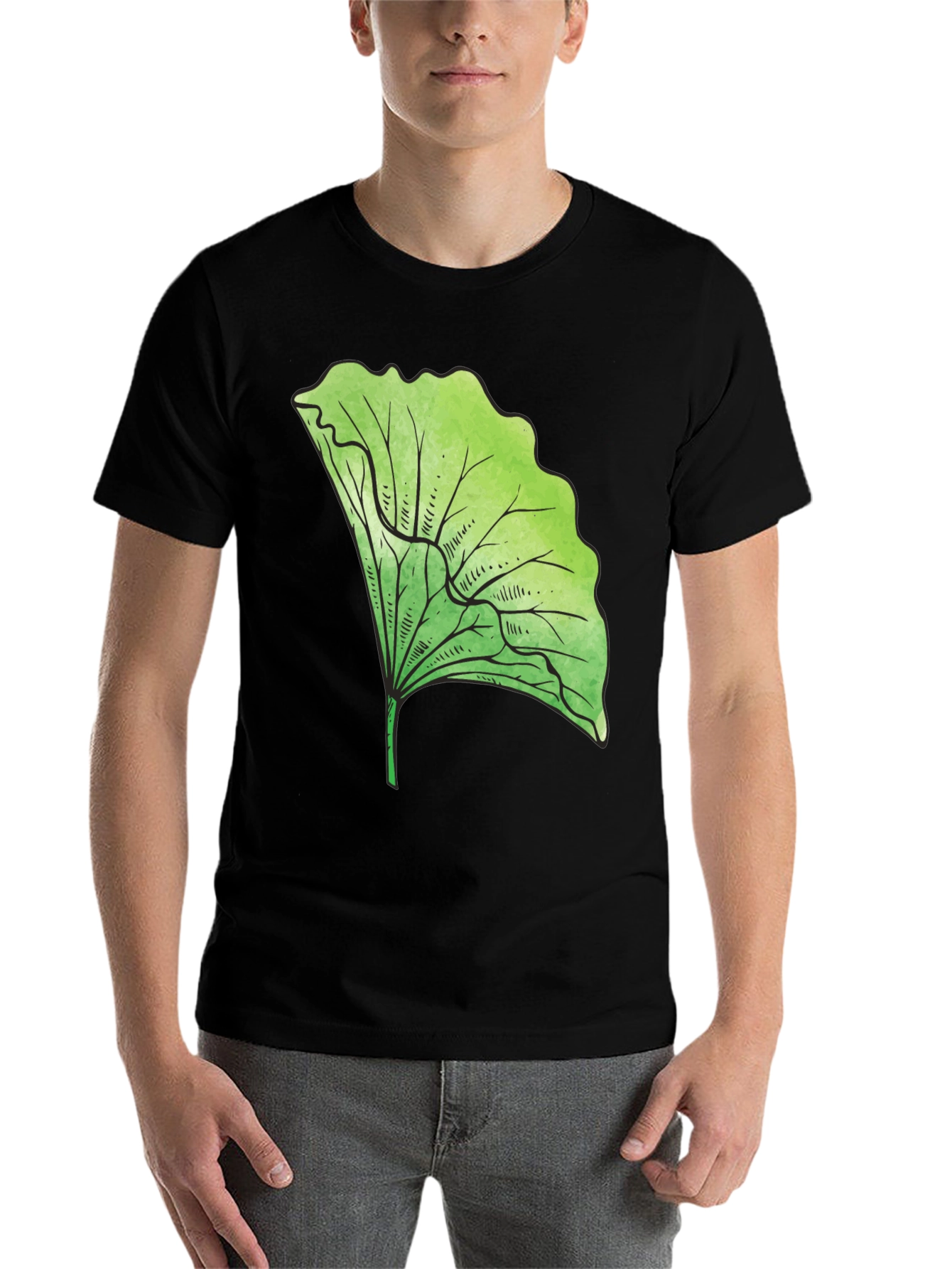 Black Lettuce Leaf Graphic Tee - Fresh Style! view 7