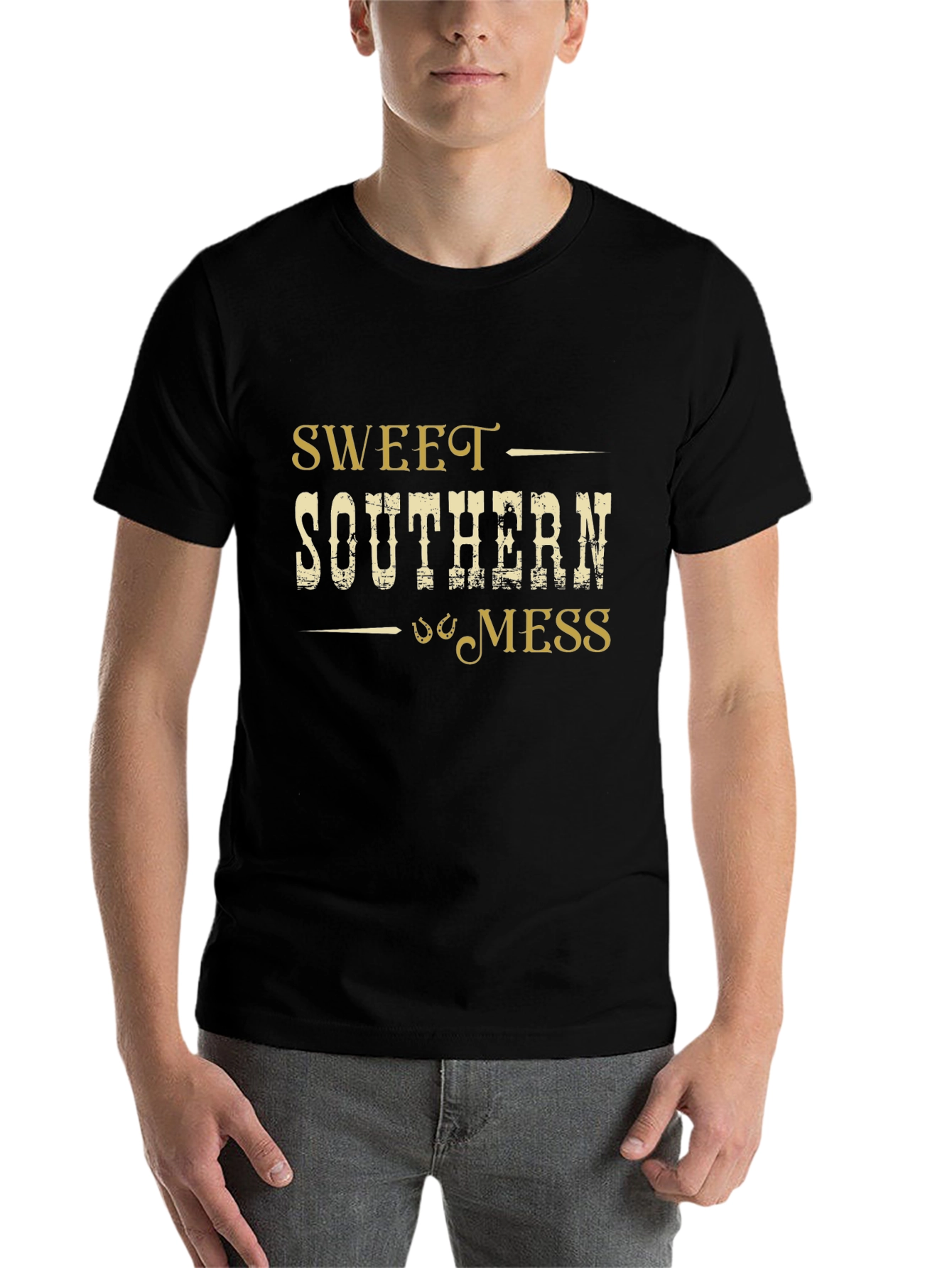 Black Sweet Southern Mess Graphic Tee - Black view 7