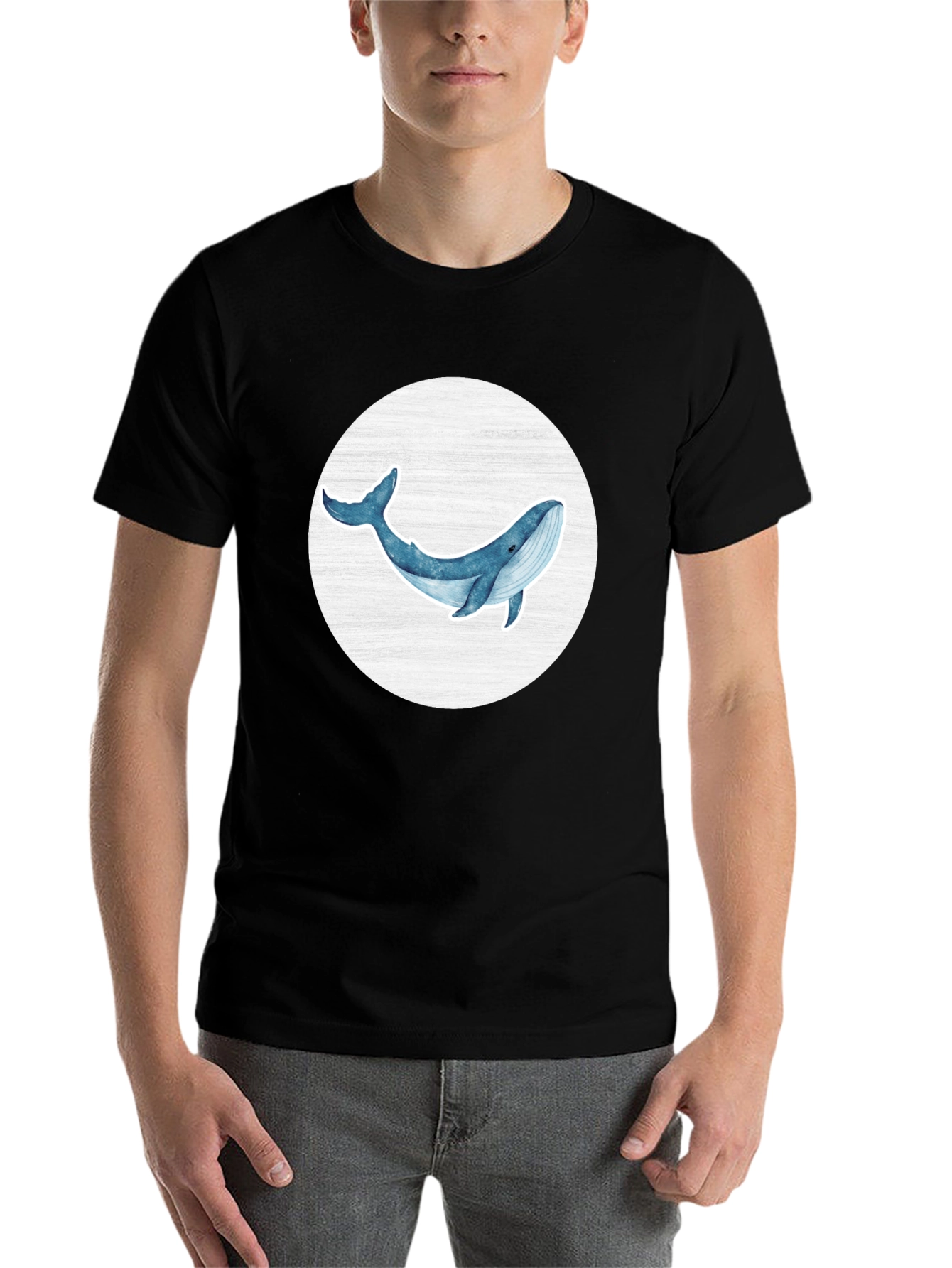Black Blue Whale Graphic Tee - Ocean Lover Shirt view 7