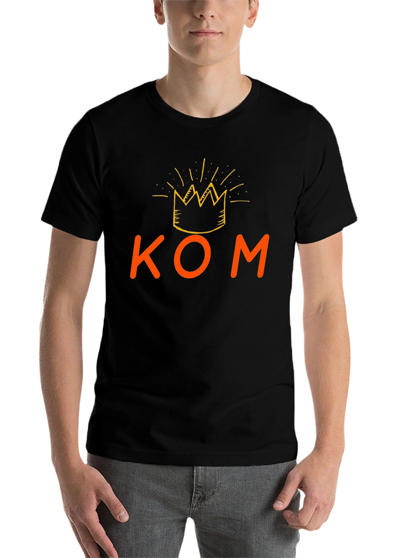 Black KOM King T-Shirt - Crew Neck, Short Sleeve view 7