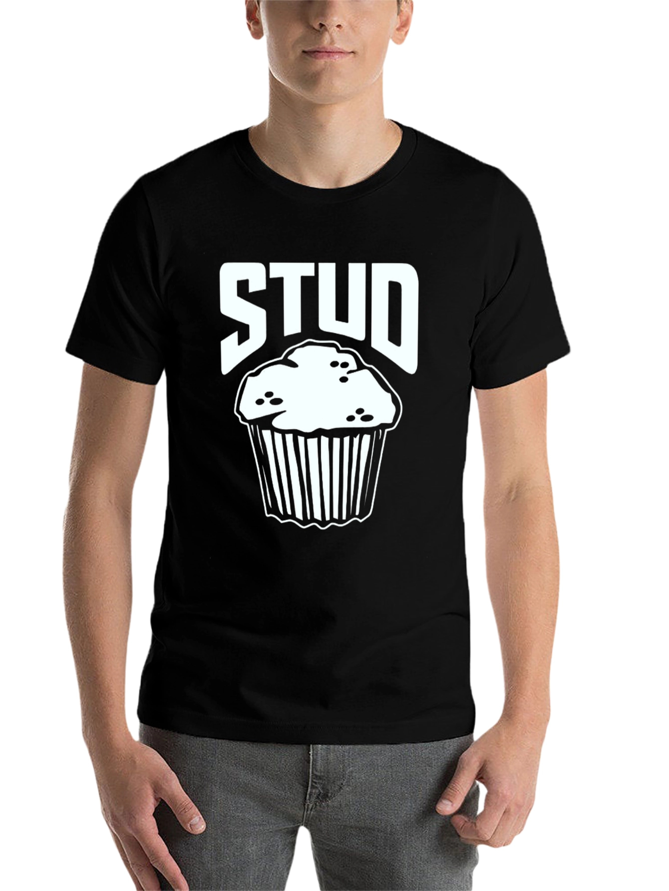 Black Stud Muffin T-Shirt - Funny Food Pun Tee view 7