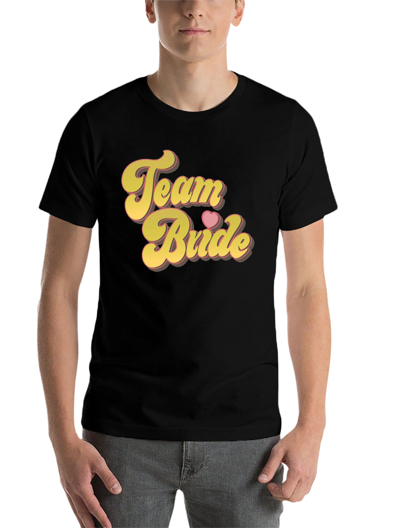 Black Team Bride Crew Neck T-Shirt - Bridal Party Tee view 7