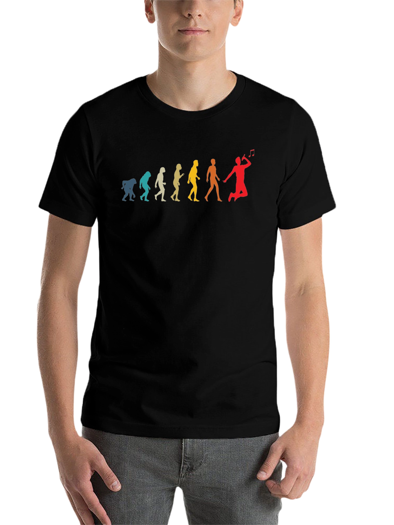 Black Evolution of Music T-Shirt - Black view 7
