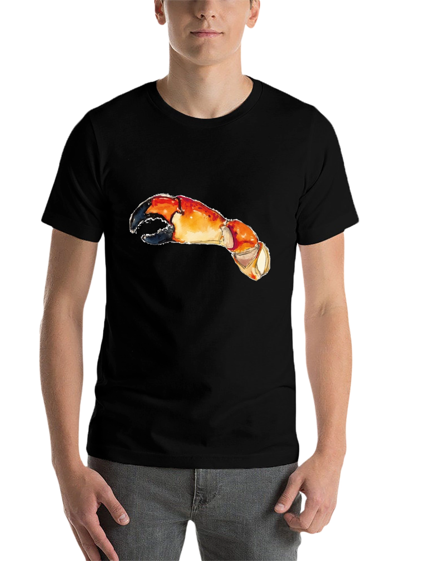 Black Crab Claw Graphic Tee - Unique & Playful Design view 7