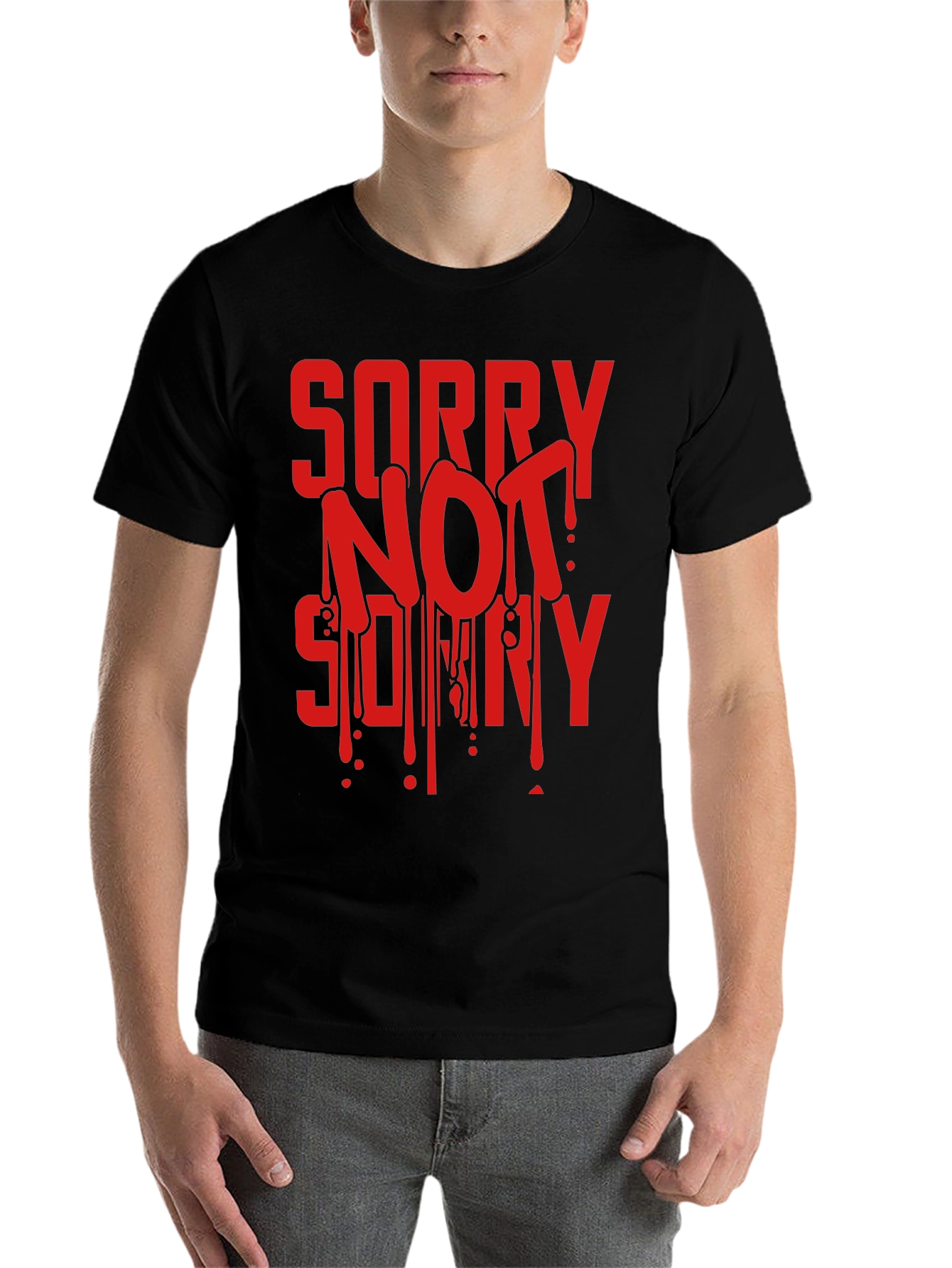 Black Sorry Not Sorry Graphic Tee - Men's Black T-Shirt view 7