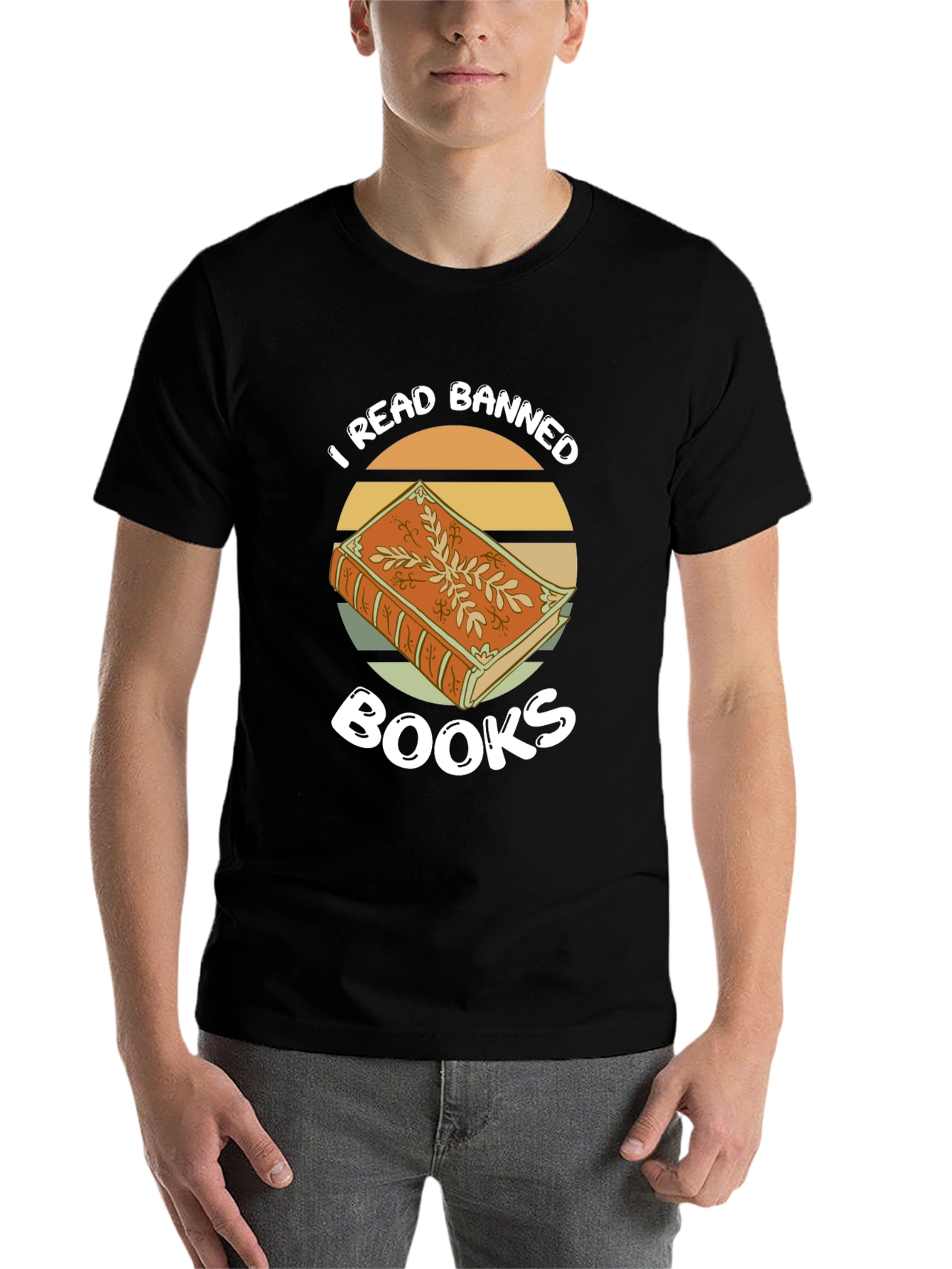 Black I Read Banned Books T-Shirt view 7