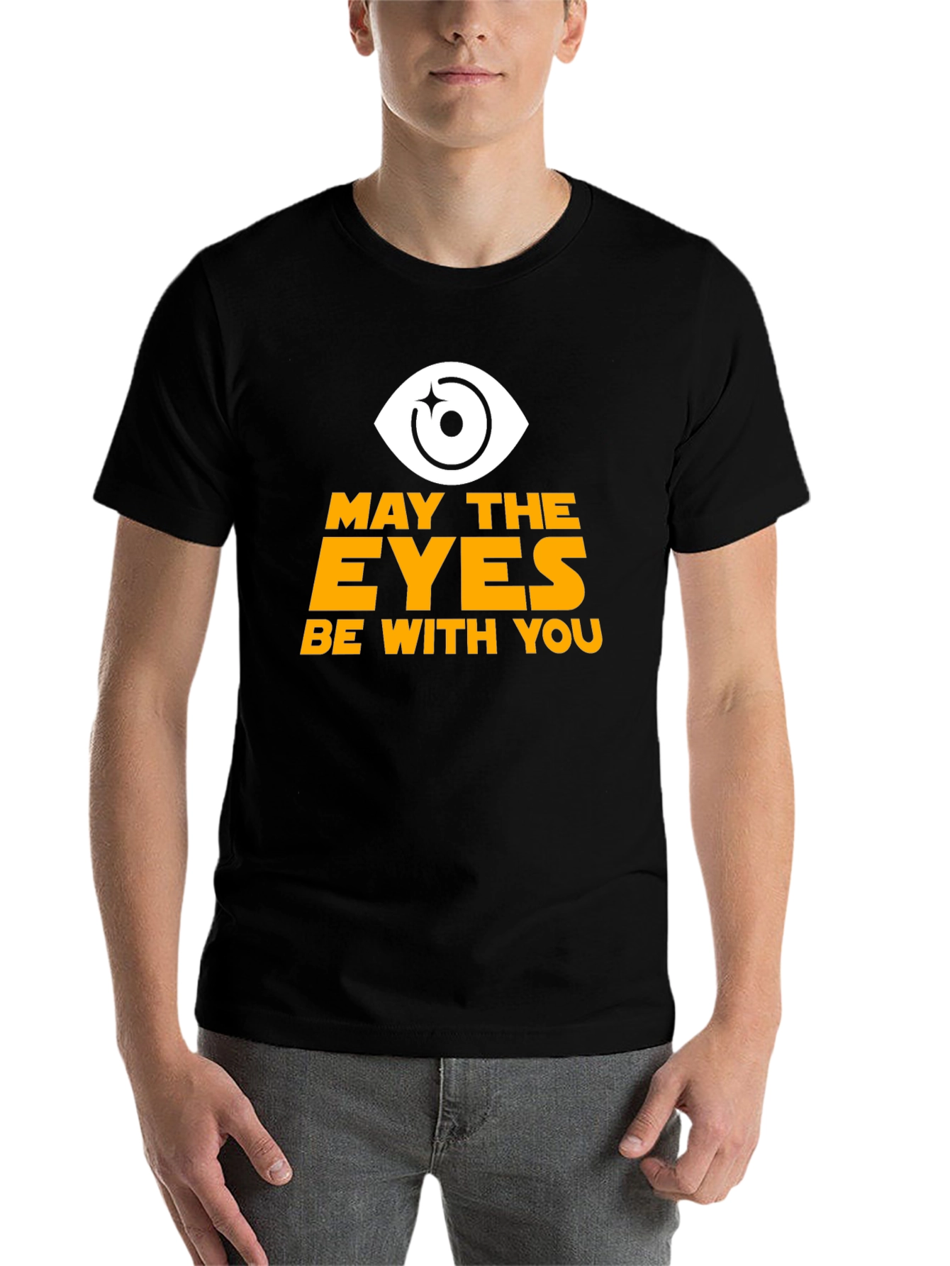 Black May the Eyes Be With You Graphic T-Shirt view 7