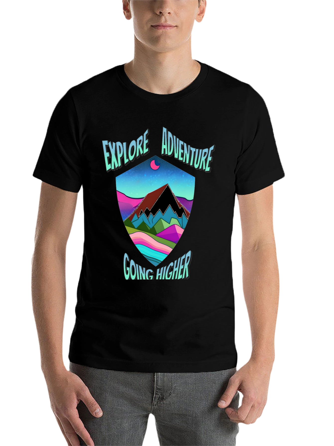 Black Explore Adventure Graphic Tee view 7