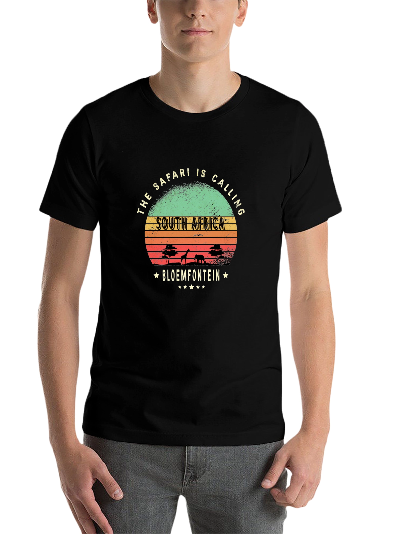 Black South Africa Safari T-Shirt view 7
