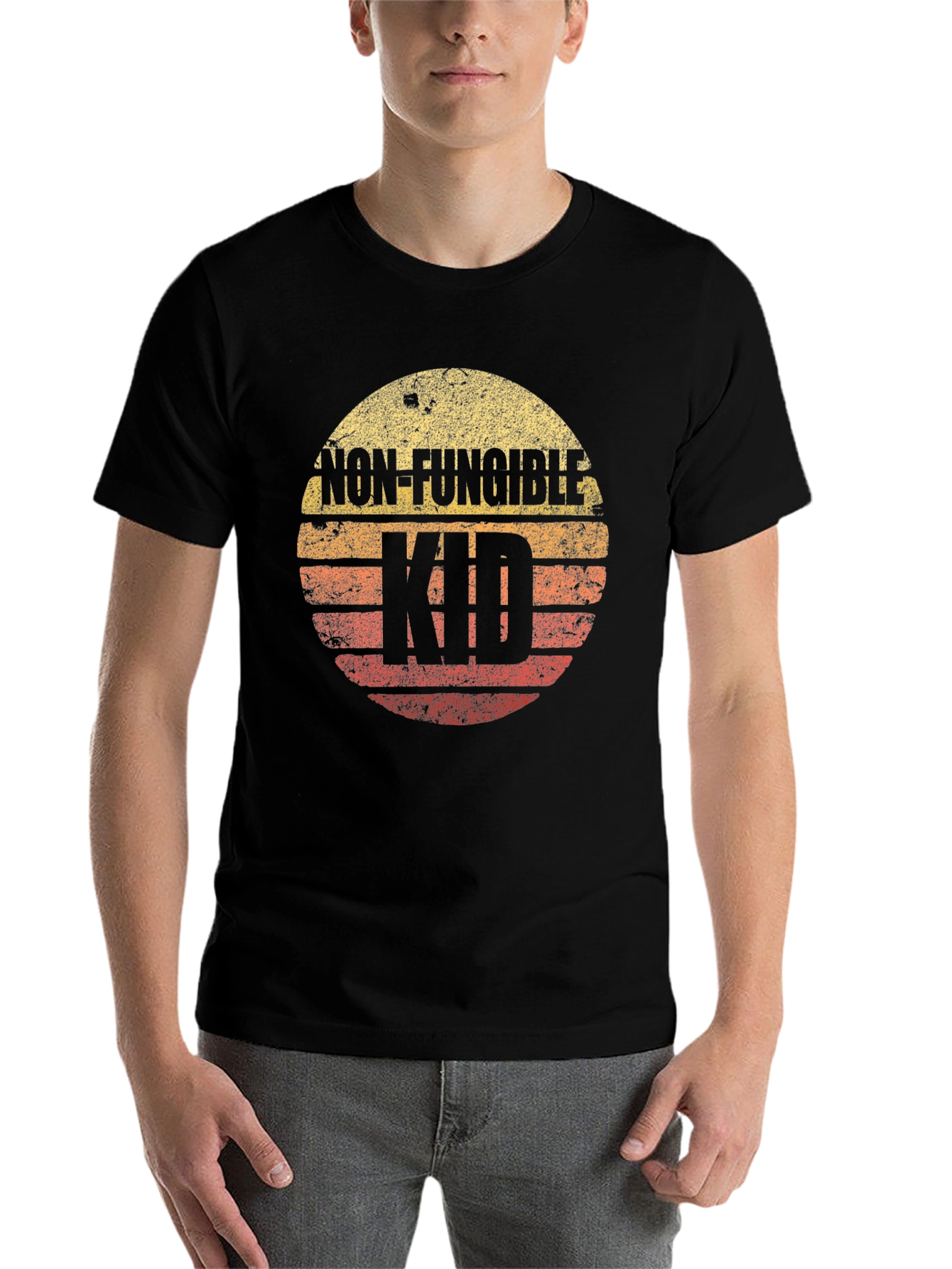 Black Non-Fungible Kid Retro T-Shirt view 7