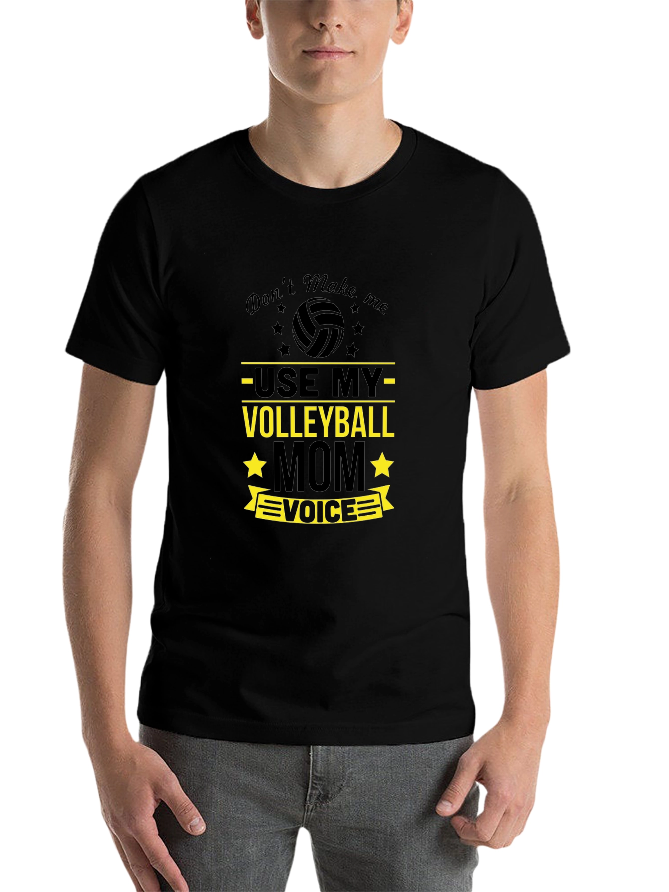 Black Volleyball Mom Voice T-Shirt - Fun Sports Tee view 7