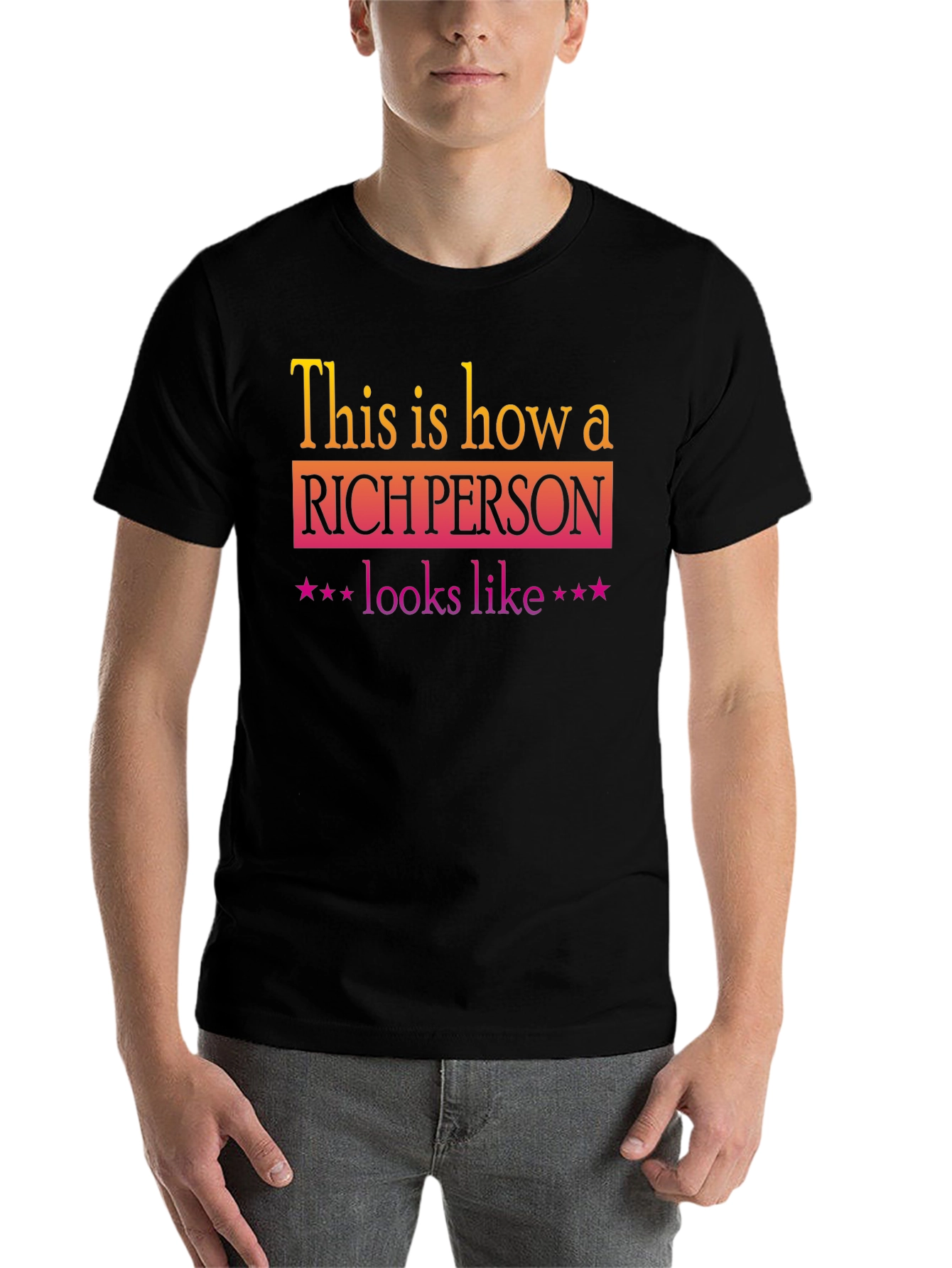 Black Rich Person Graphic Tee view 7