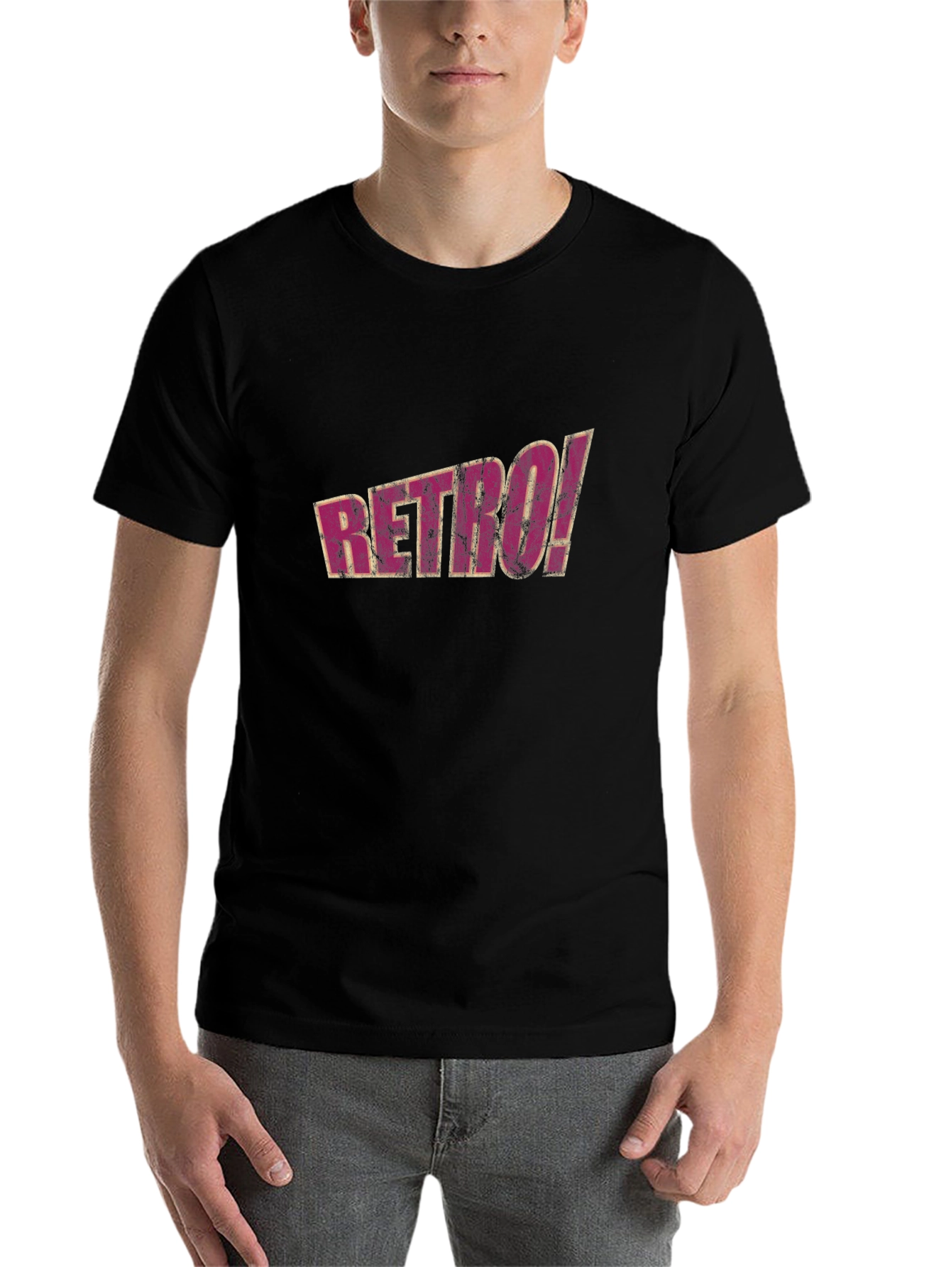 Black Retro Graphic Tee - Vintage Inspired Men's T-Shirt view 7